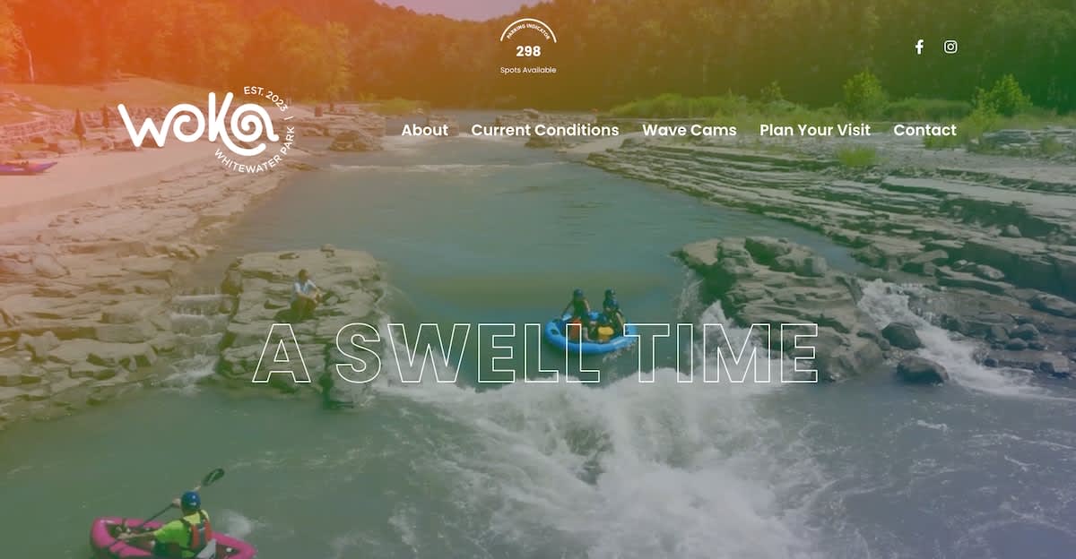 New WOKA Whitewater Kayak Park about a mile down the hill with many trails surrounding it, and a 3.5 mile paved trail through the preserve back to town. 