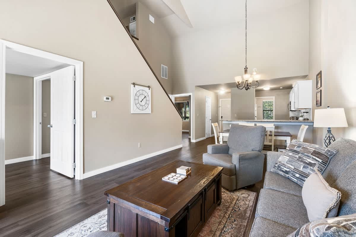 Family room view from the fireplace.