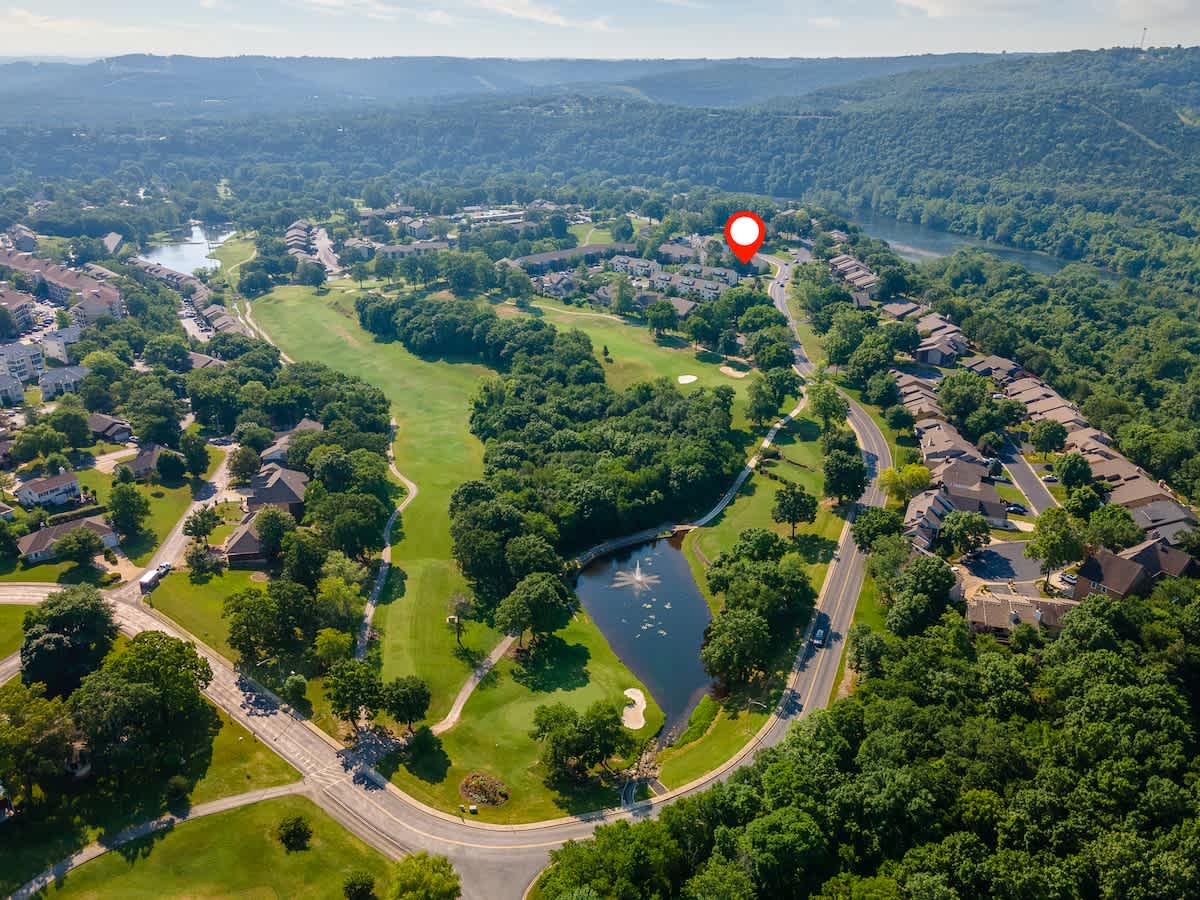 Ariel view of the resort with the location of the condo.