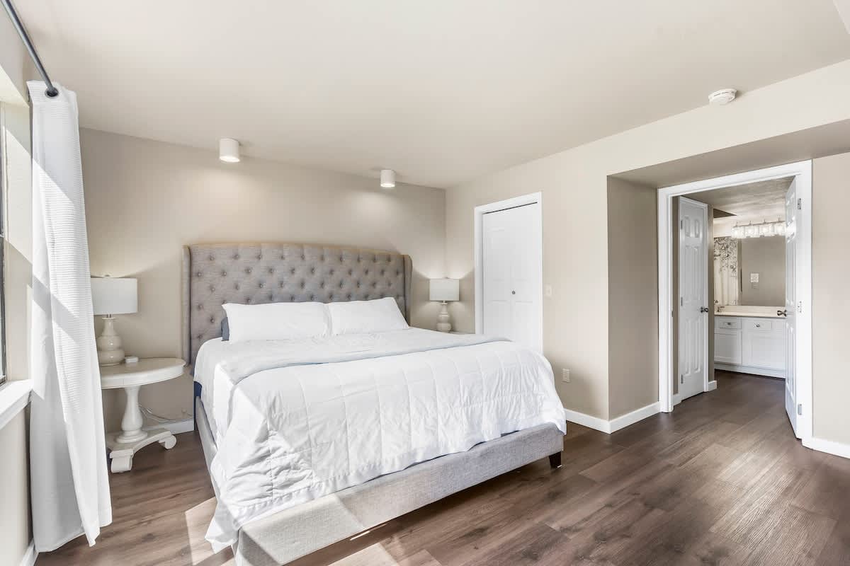 View in the master bedroom from the private door to the balcony.