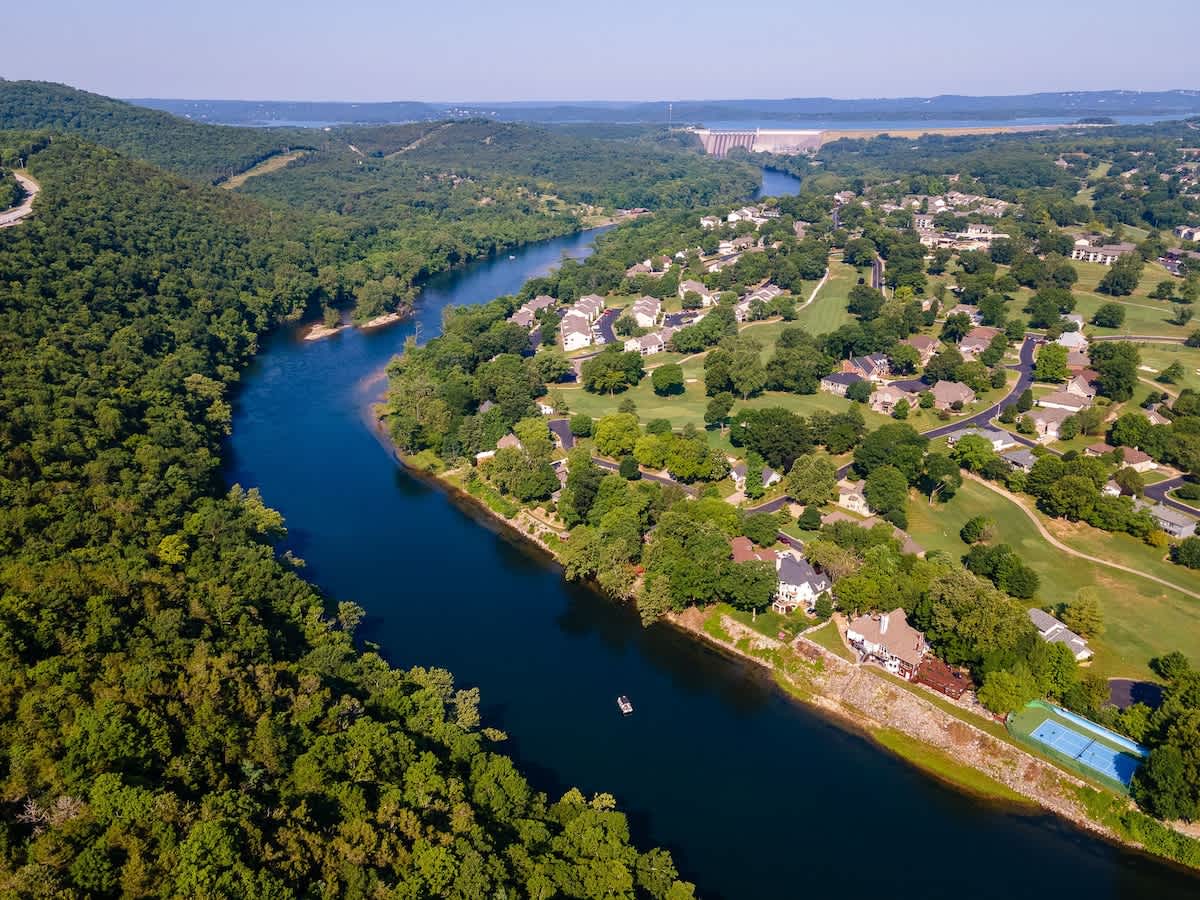 Ariel view of Riverview in Pointe Royale Resort - Lake Taneycomo