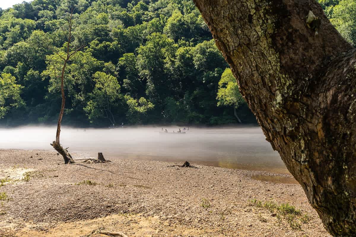 River on Pointe Royale shore with access to trout fishing