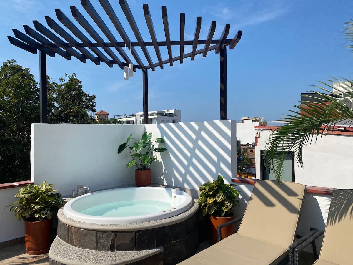Rooftop Spa Tub, Lounge Chairs, BBQ, Views — Puerto Vallarta, Jalisco — vacation rental