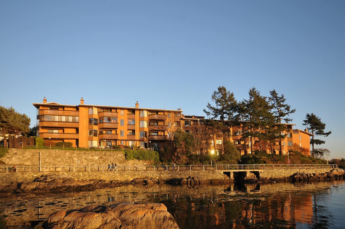 One of the most beautiful walks in the city below the townhouse called the Songhees Walkway.