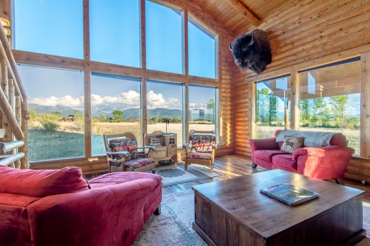 Refinished Log Cabin on 5 Acres & Epic Teton Views — Driggs, ID — vacation rental