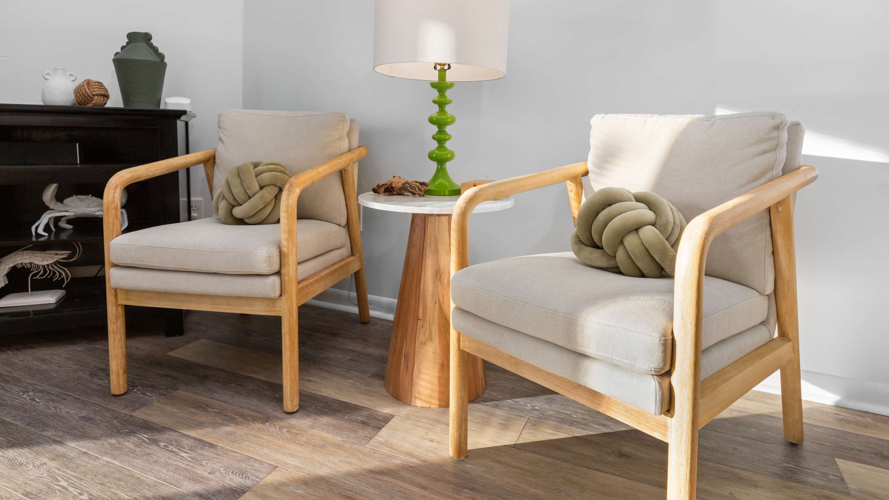 This spacious living room is perfect for movie nights, spontaneous dance parties, and really intense games of charades. 