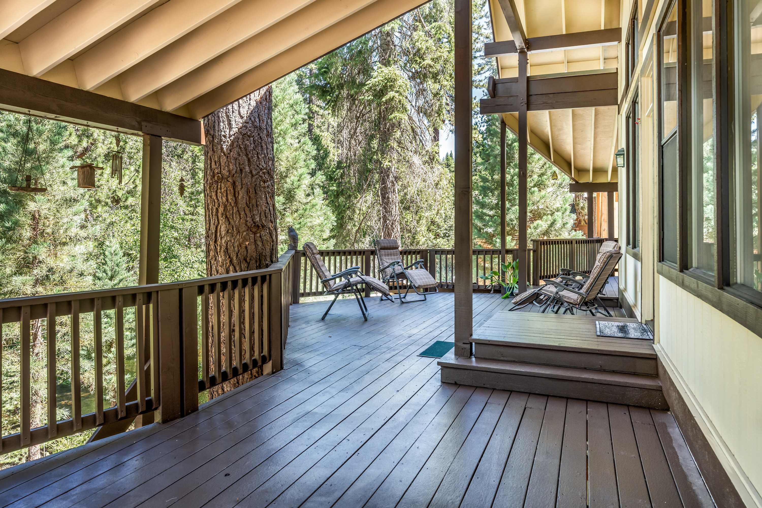 Enjoy relaxing in the tree tops on the fabulous back porch and deck!