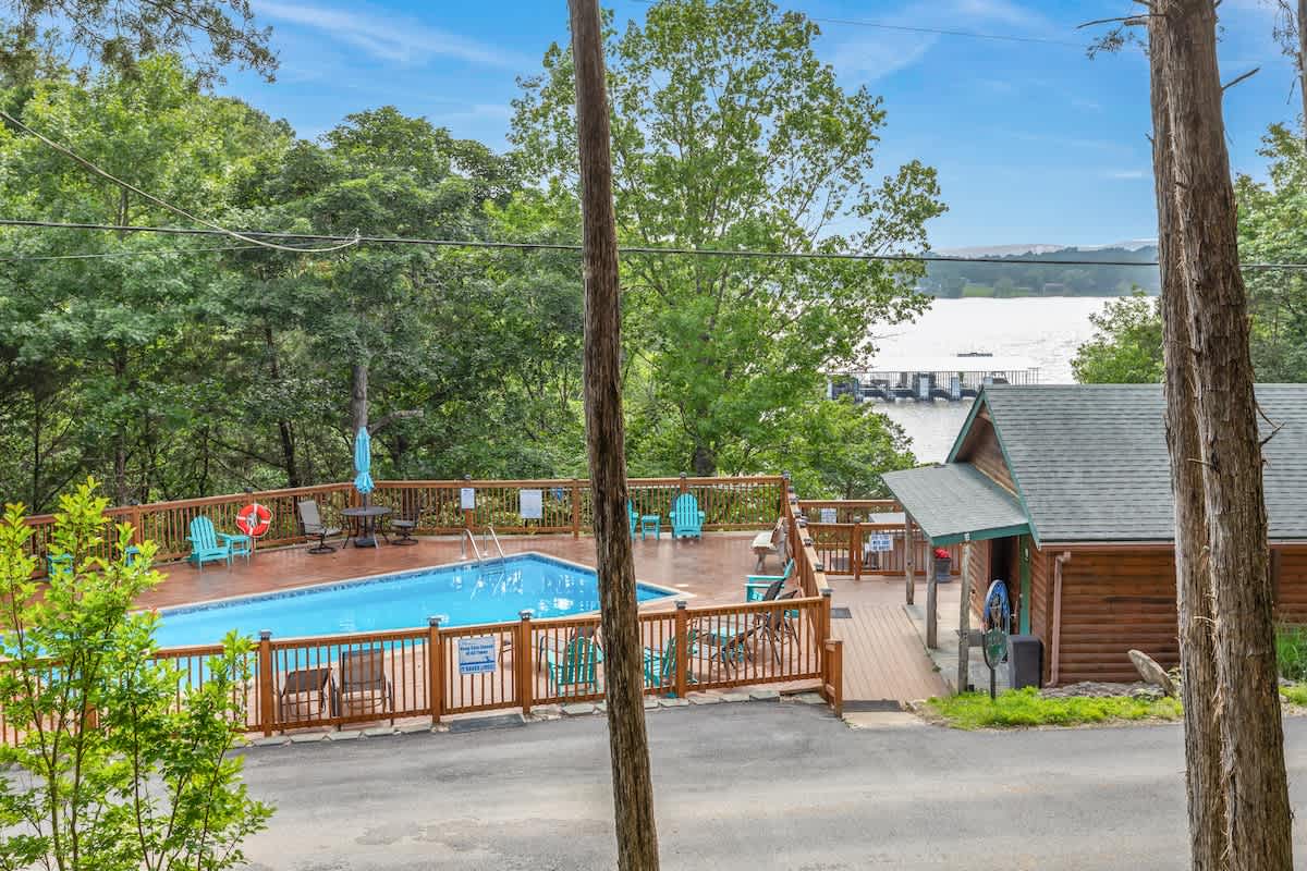 Pool view from porch
