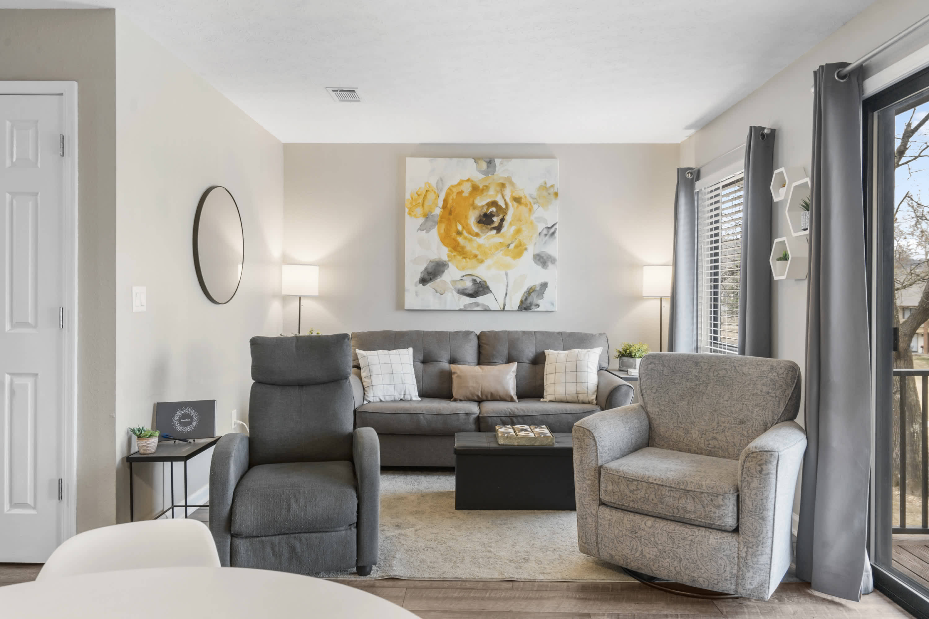 Curl up in the sunny living room 