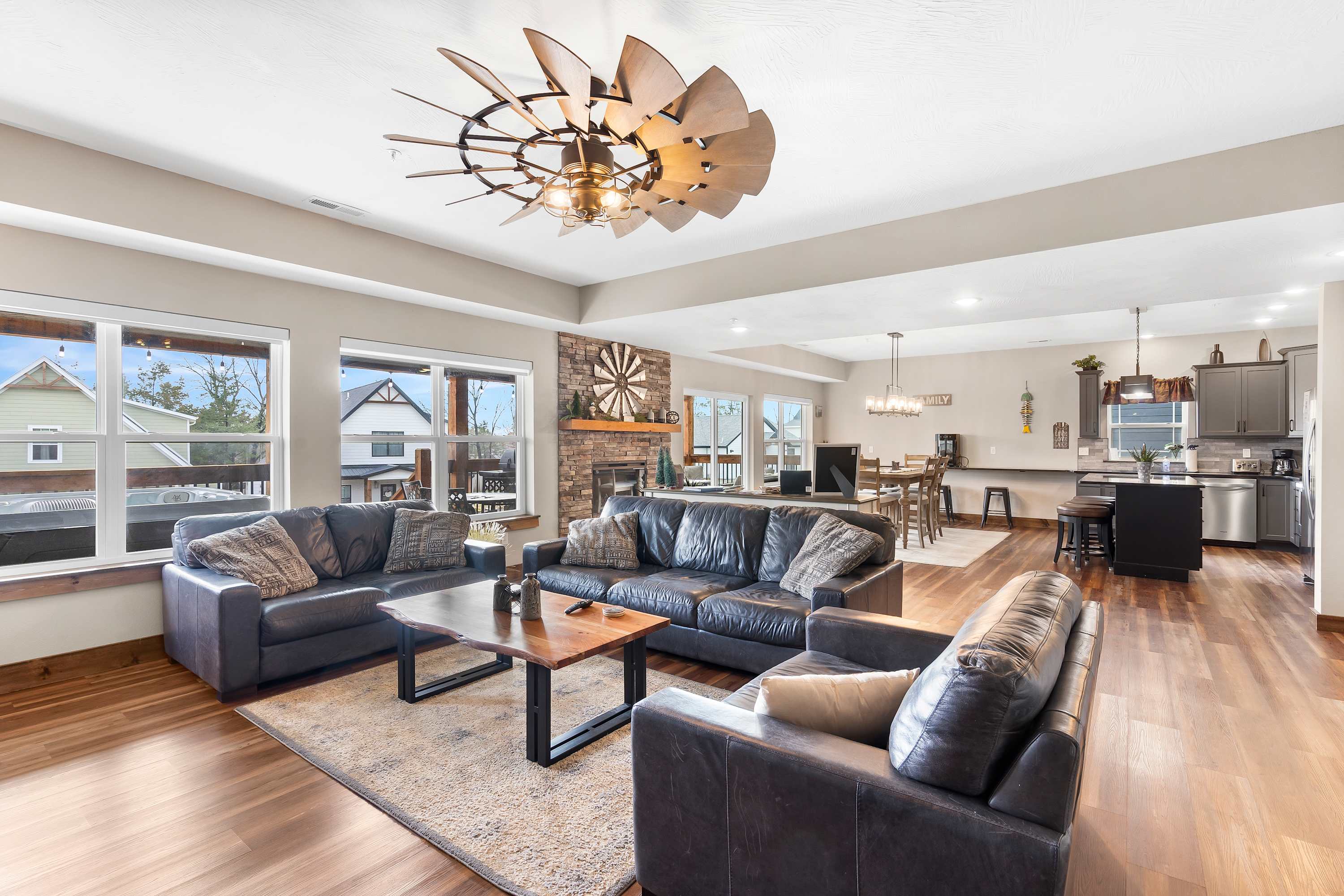 Inviting warmth fills this open living area, where relaxation meets modern design