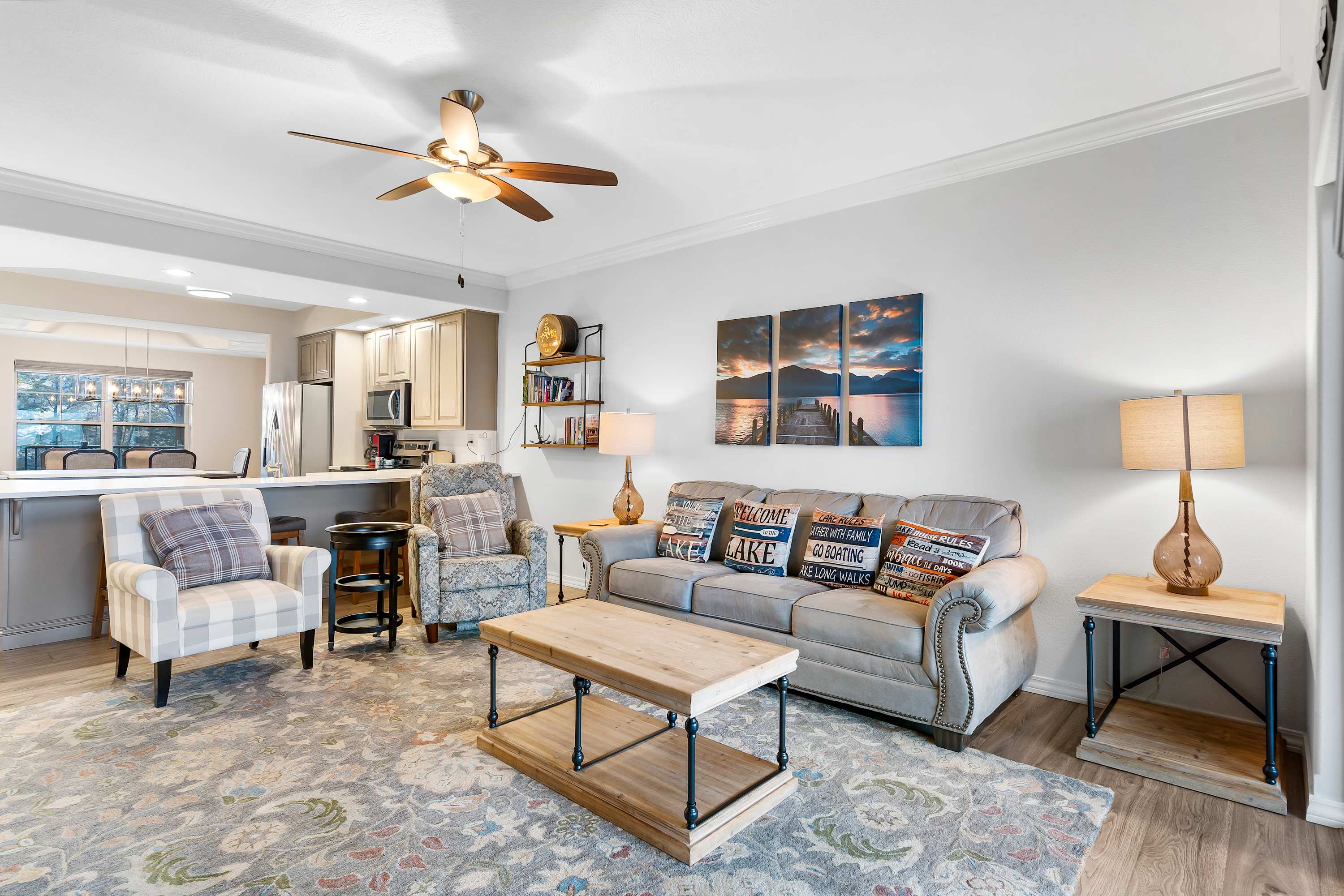 Settle into the spacious living room and cozy up for a movie night at home