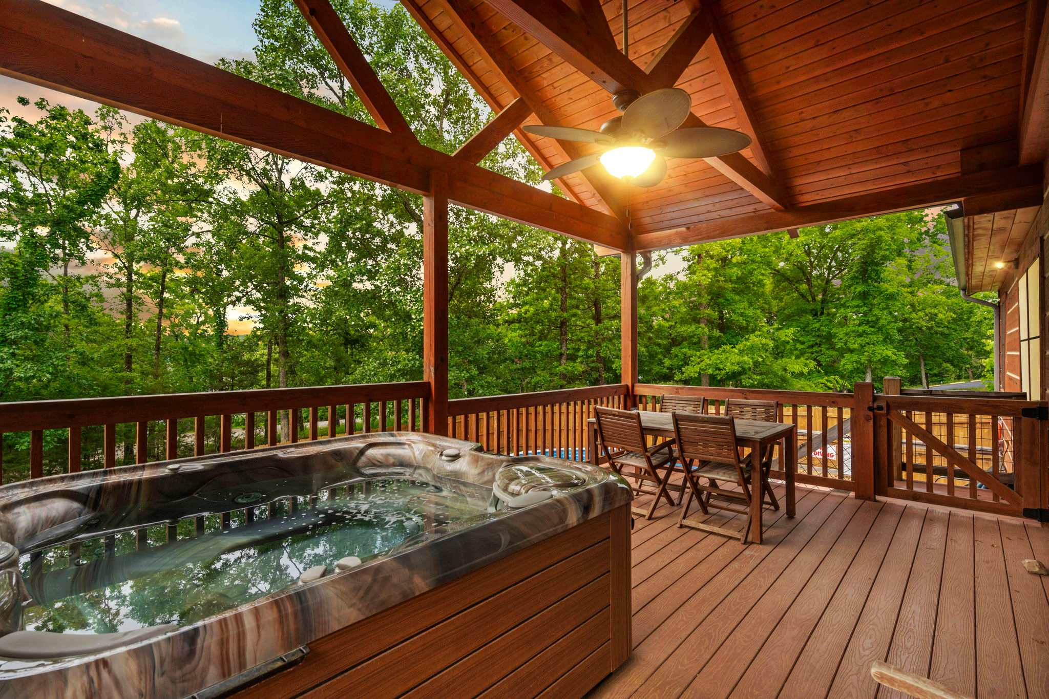 Indulge in the seclusion of the private hot tub