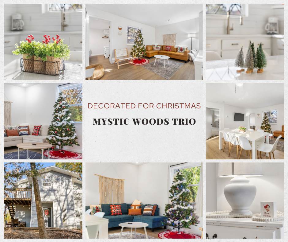 Mystic Woods Trio Branson-Decorated for Christmas