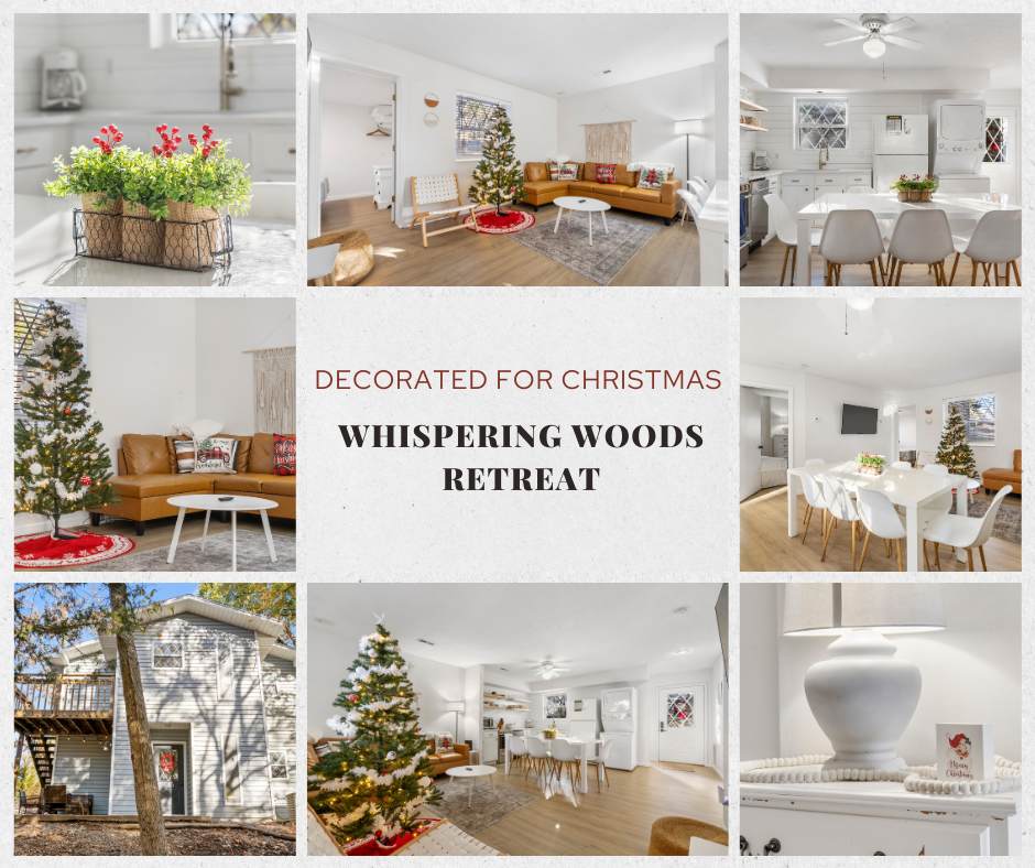 Whispering Woods Retreat - Decorated for Christmas