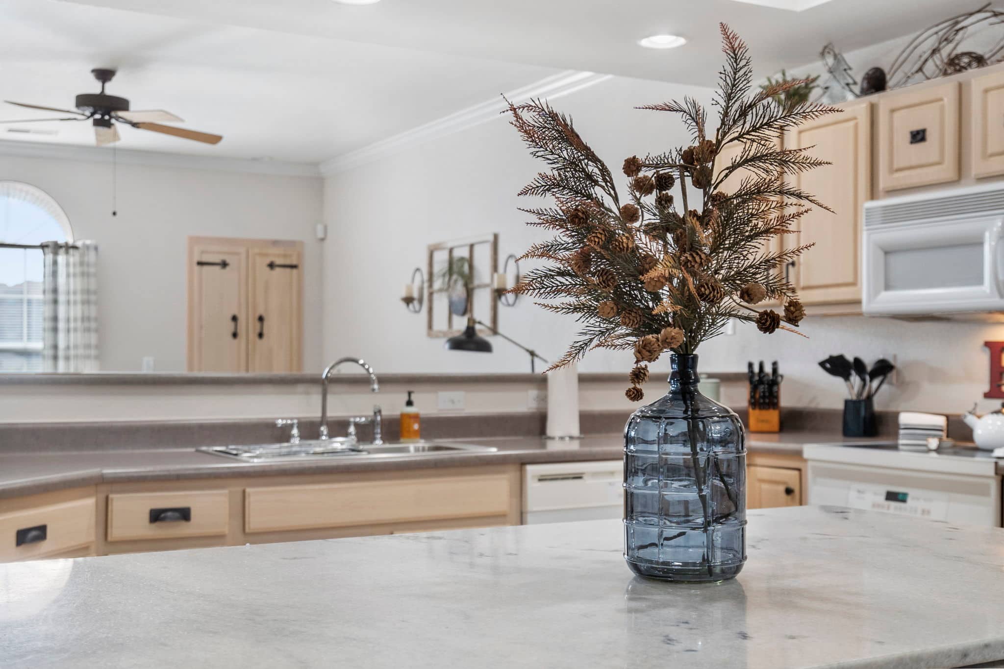 The open, airy kitchen is spacious & offers all the comforts of home