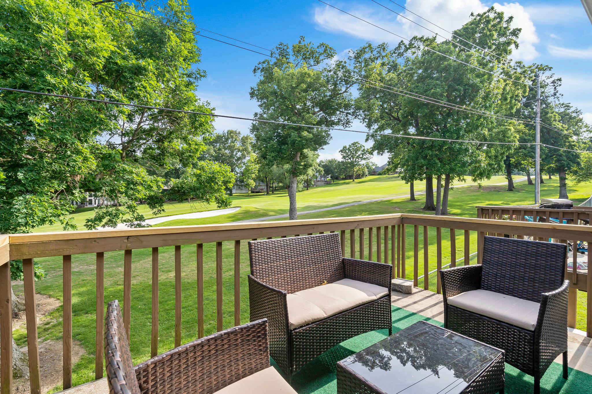 Outdoor seating on the balcony