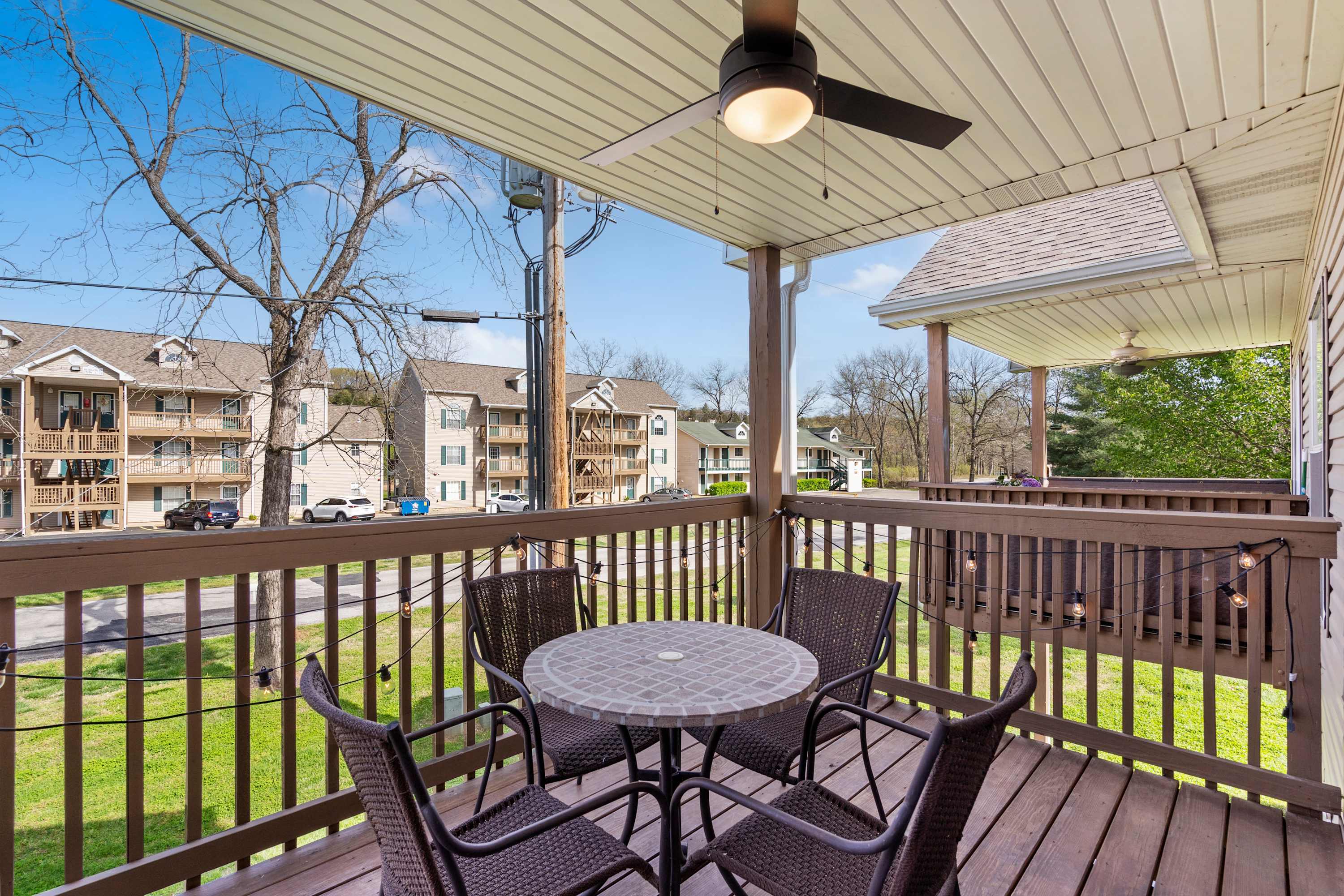 Balcony with outdoor dining