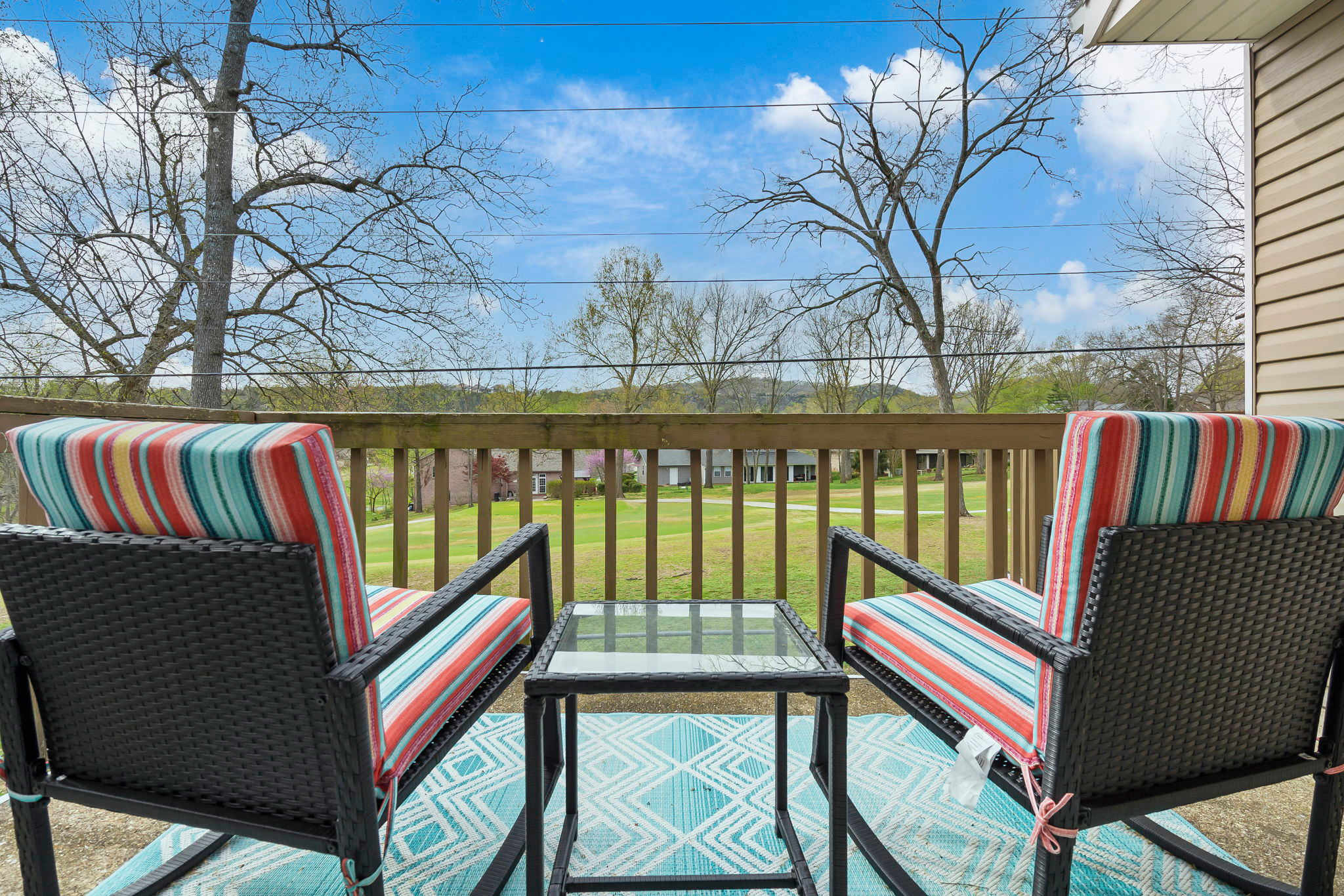 Balcony with outdoor dining and seating for 2