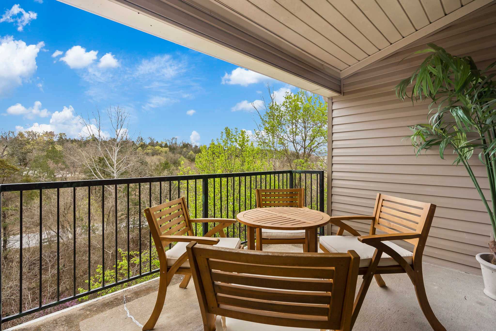 Amazing views from the balcony with outdoor seating for 4
