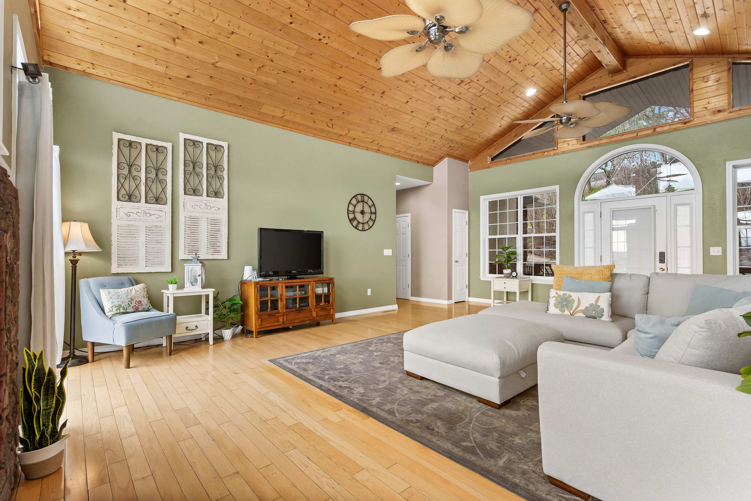 Living room with large windows