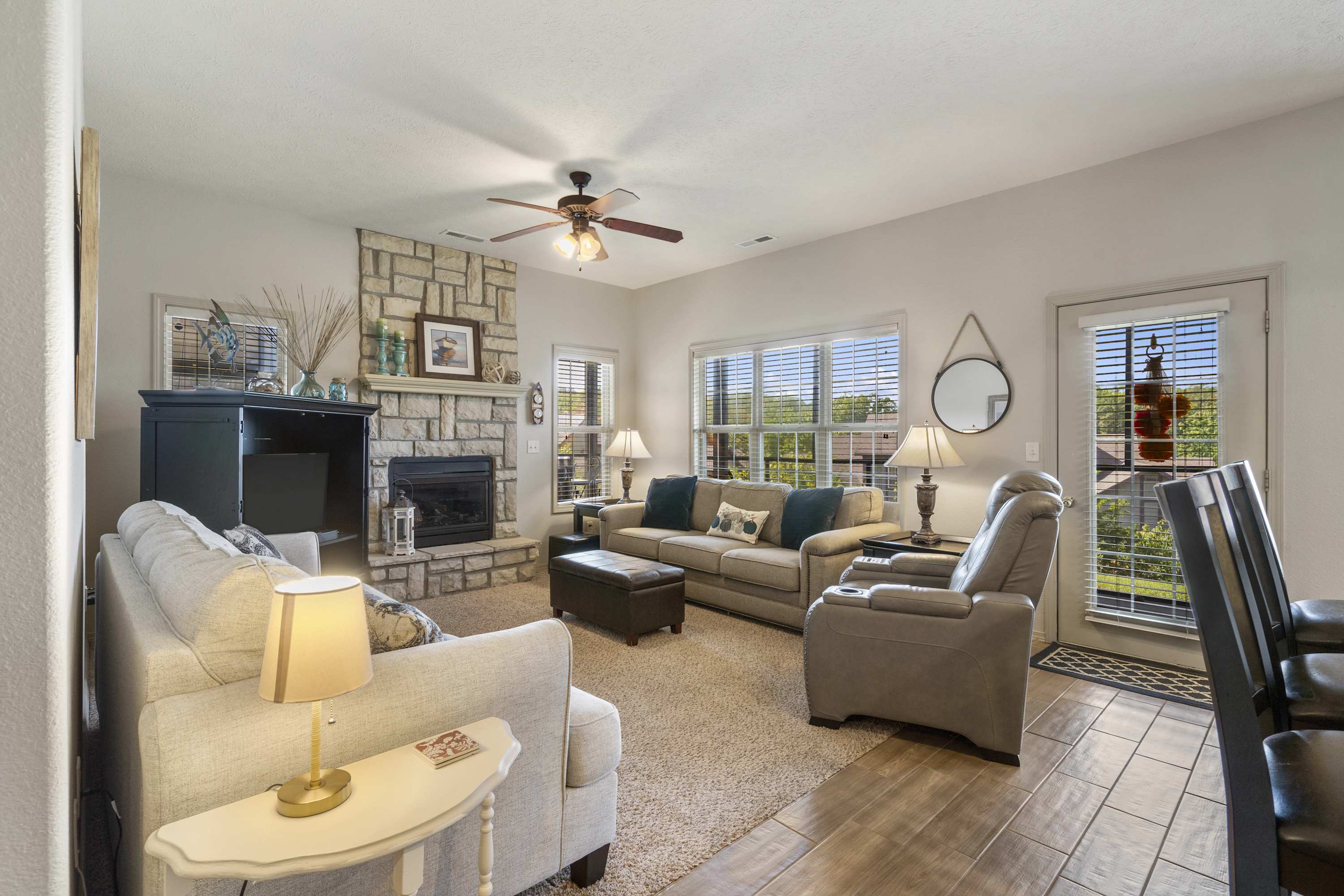 Lounge around the living room with Cable TV access 