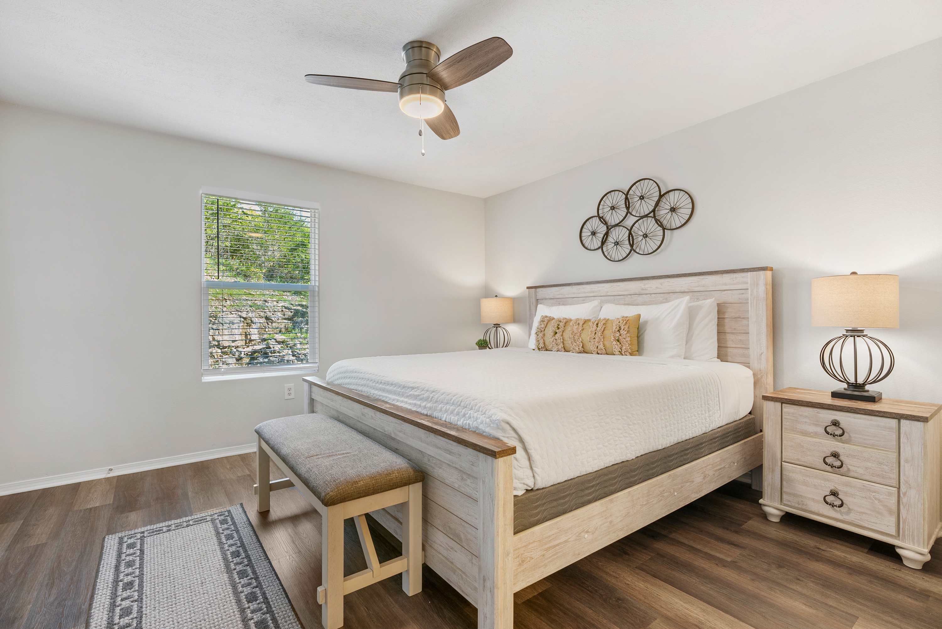 Bedroom 1 with King bed, Smart TV, and private en-suite