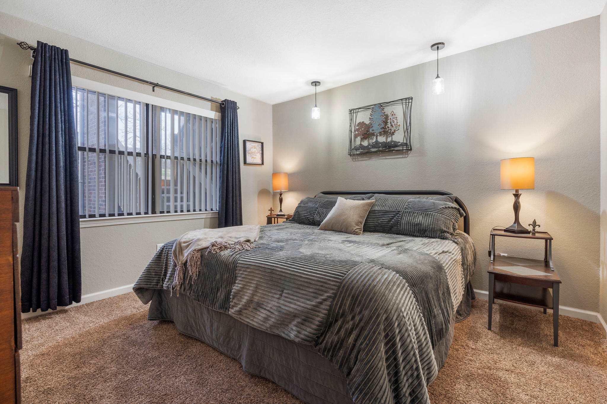 Bedroom 1 with King bed, and TV