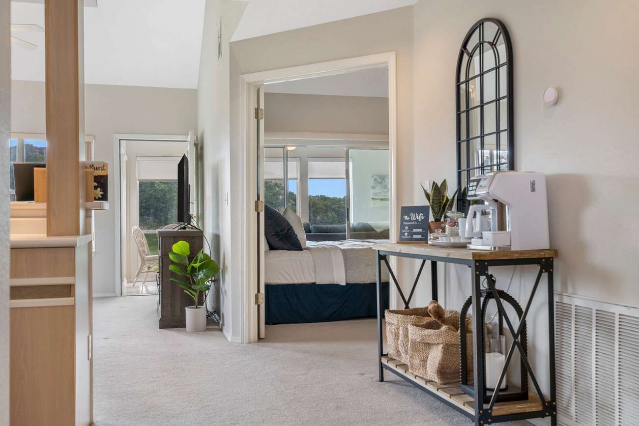 Welcome coffee station near the main entrance