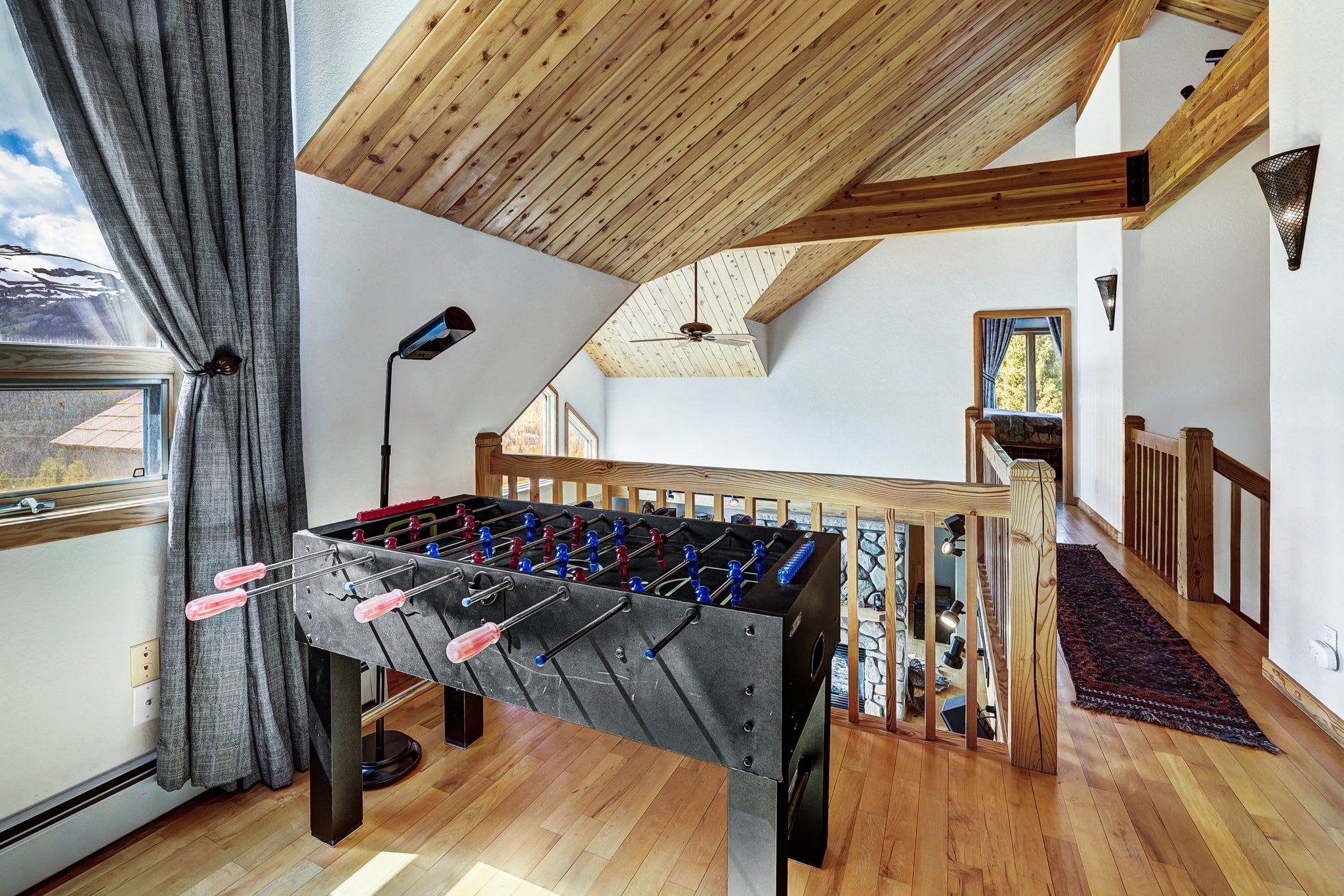 Loft with foosball table