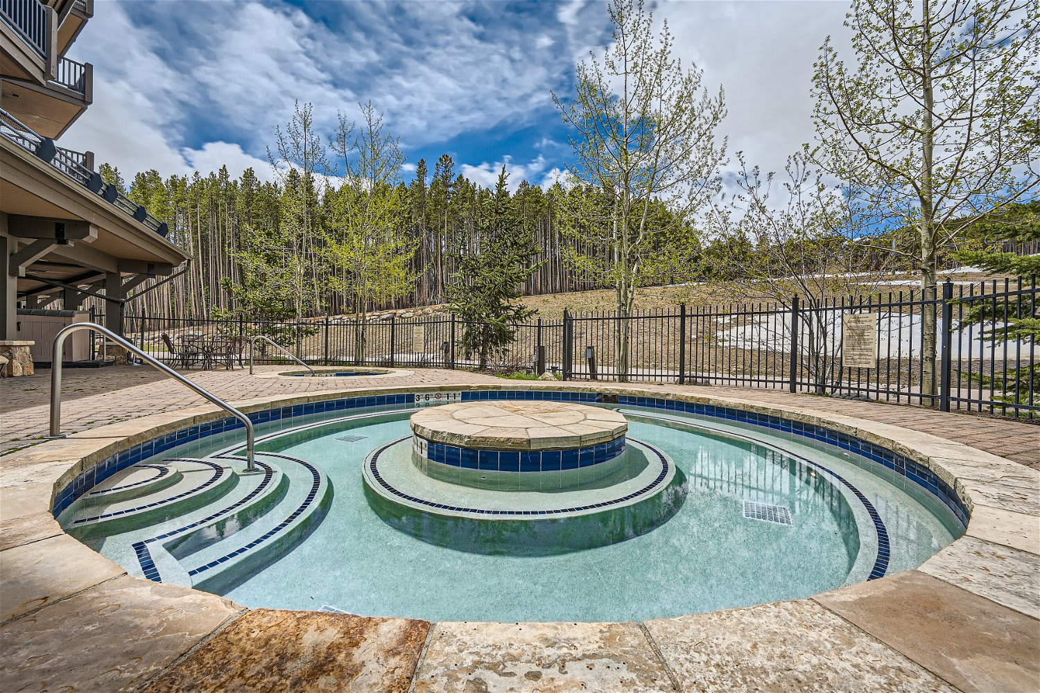 Soak your cares away in the communal hot tub