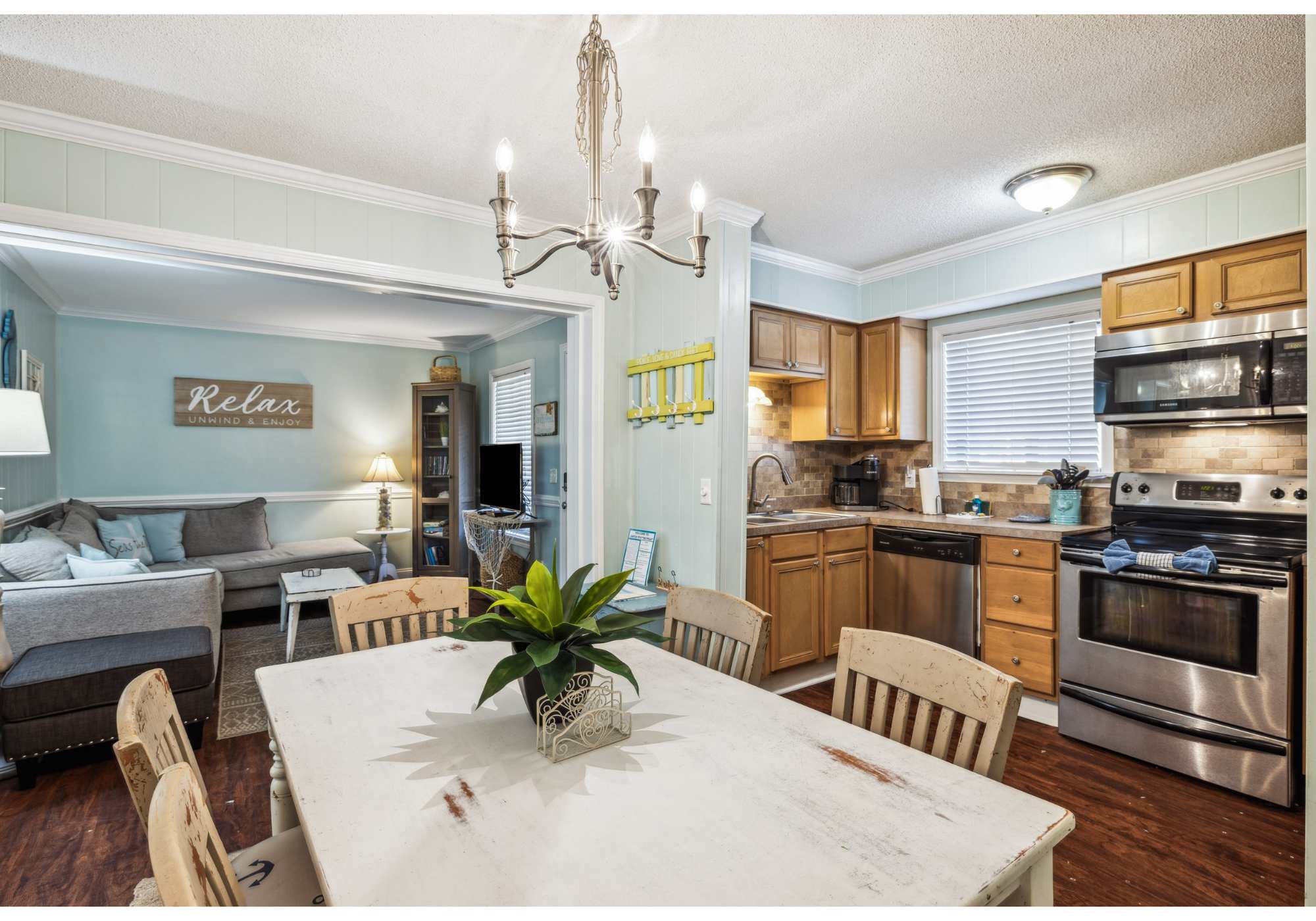 Open living and dining space 