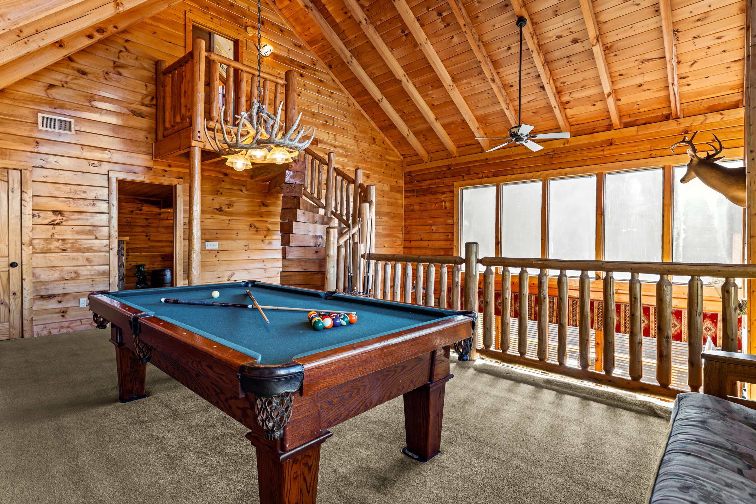 Spend hours of fun in the lofted game room 