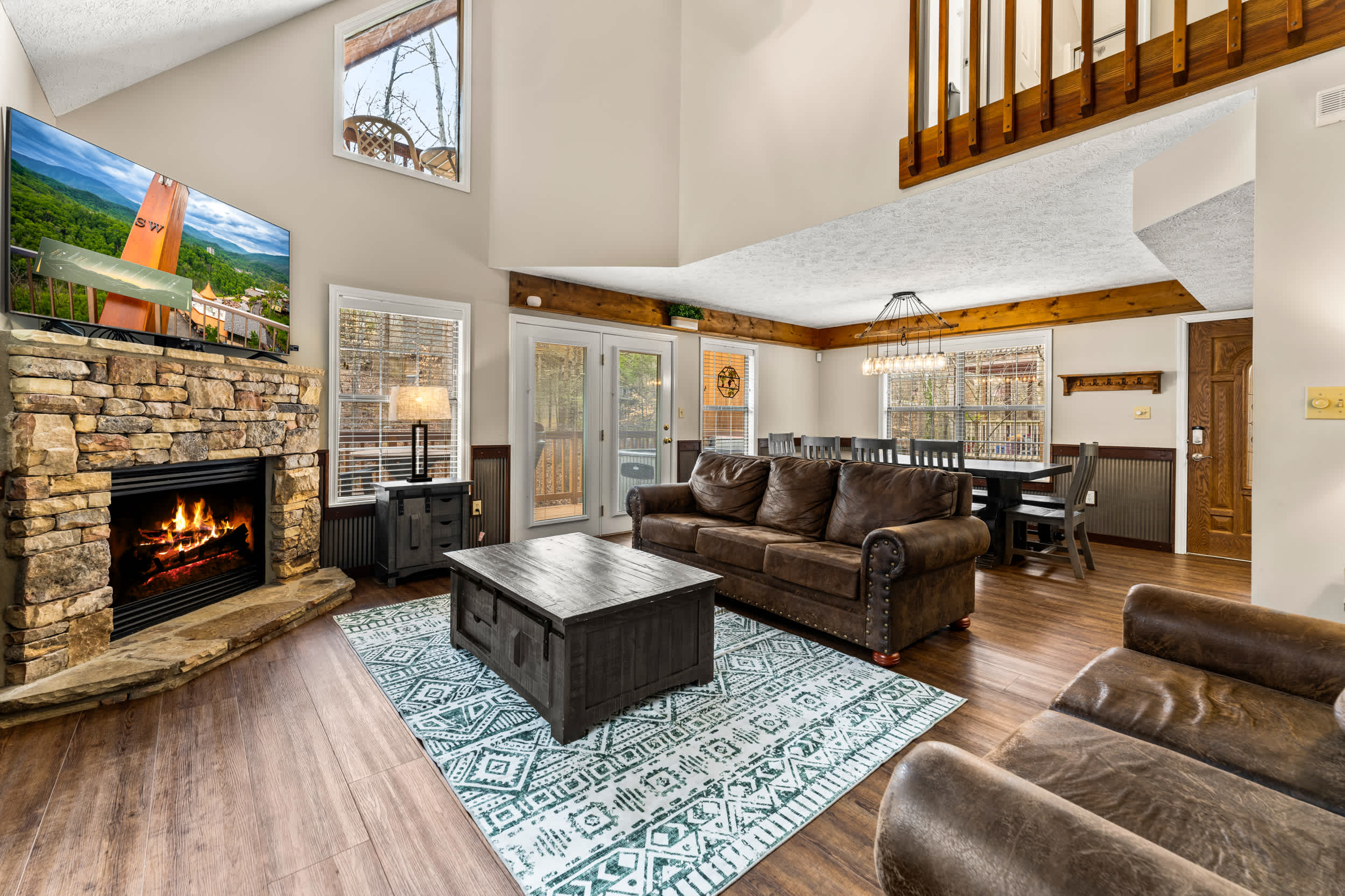 Cabin Stay for 16 Close to Pkwy with Deck & Hot Tub!