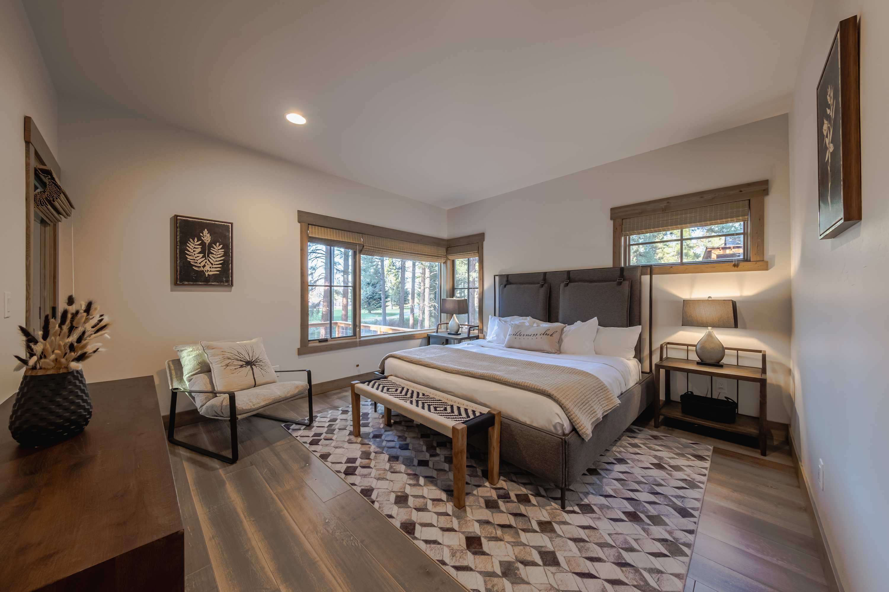 Drift off to sleep on lush bedding in every room