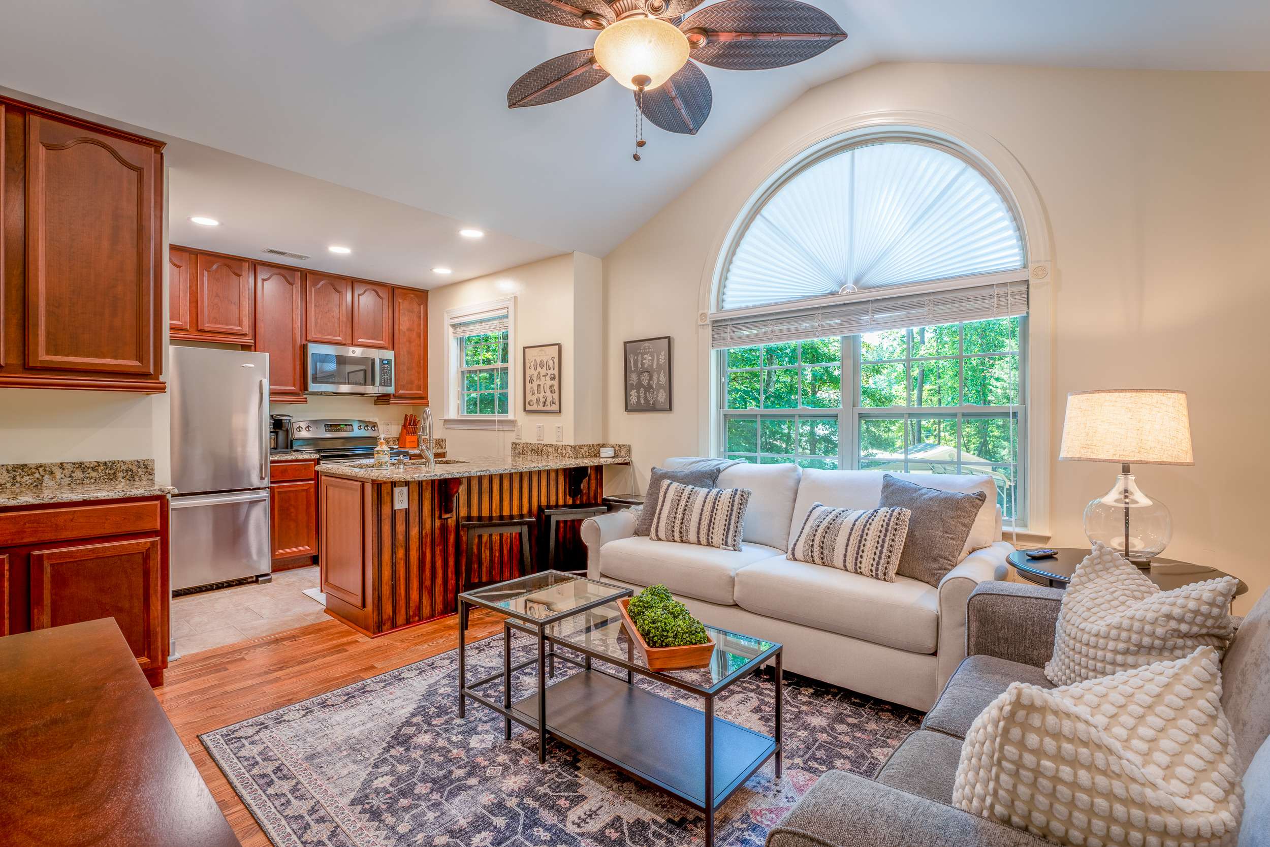 Living and kitchen area