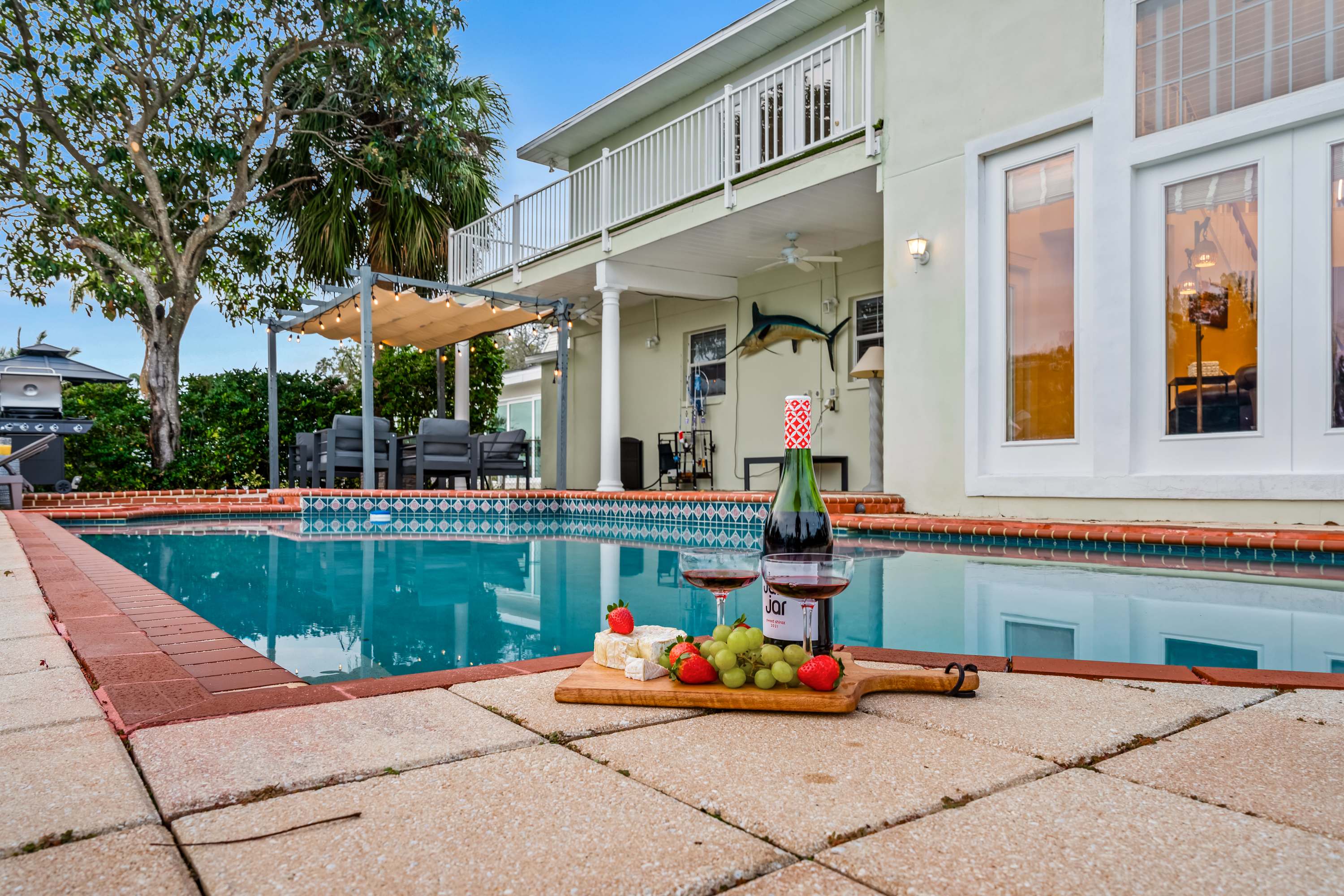 Create lasting memories by day or twilight in the sparkling private pool