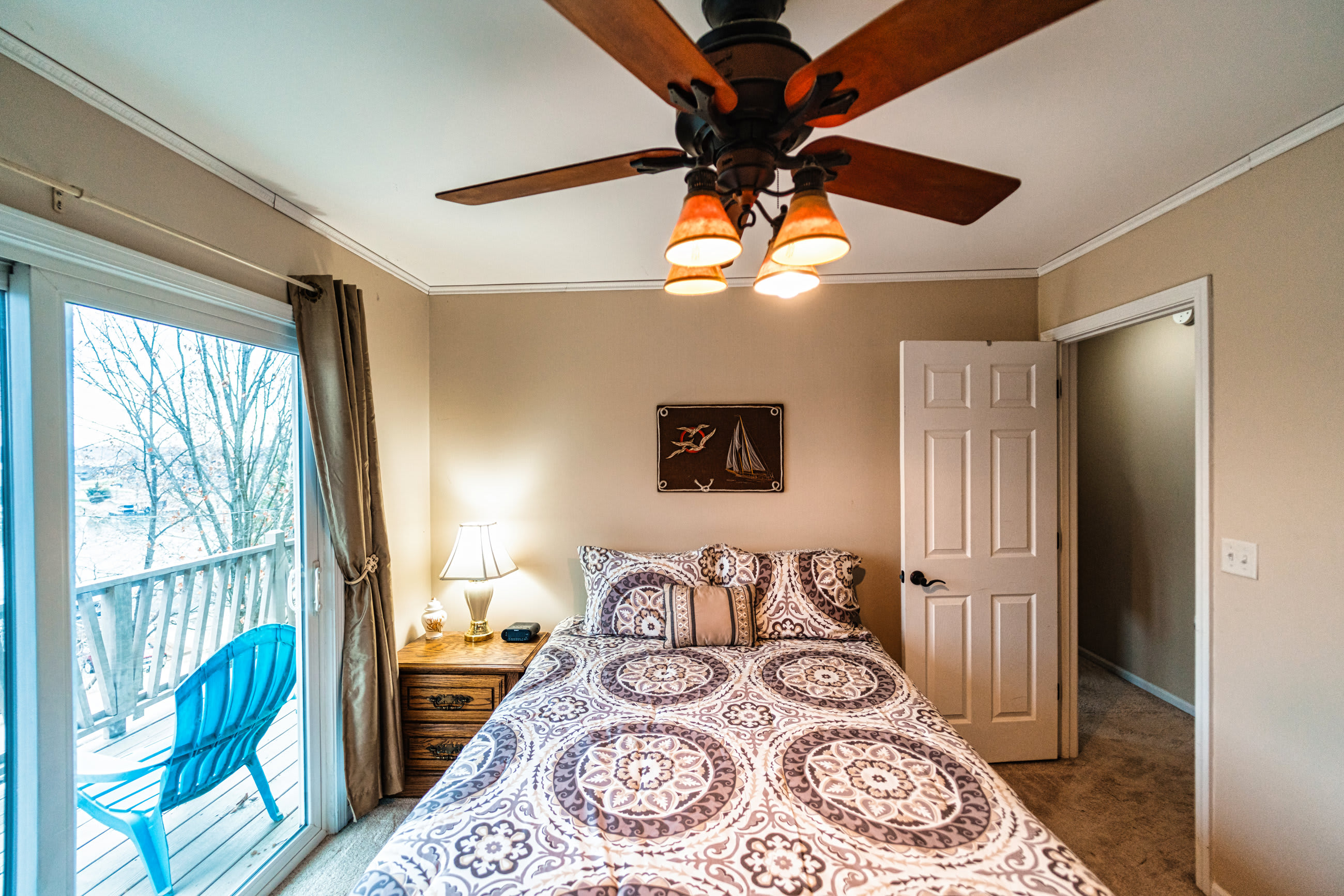 Enjoy cozy bedding in each room