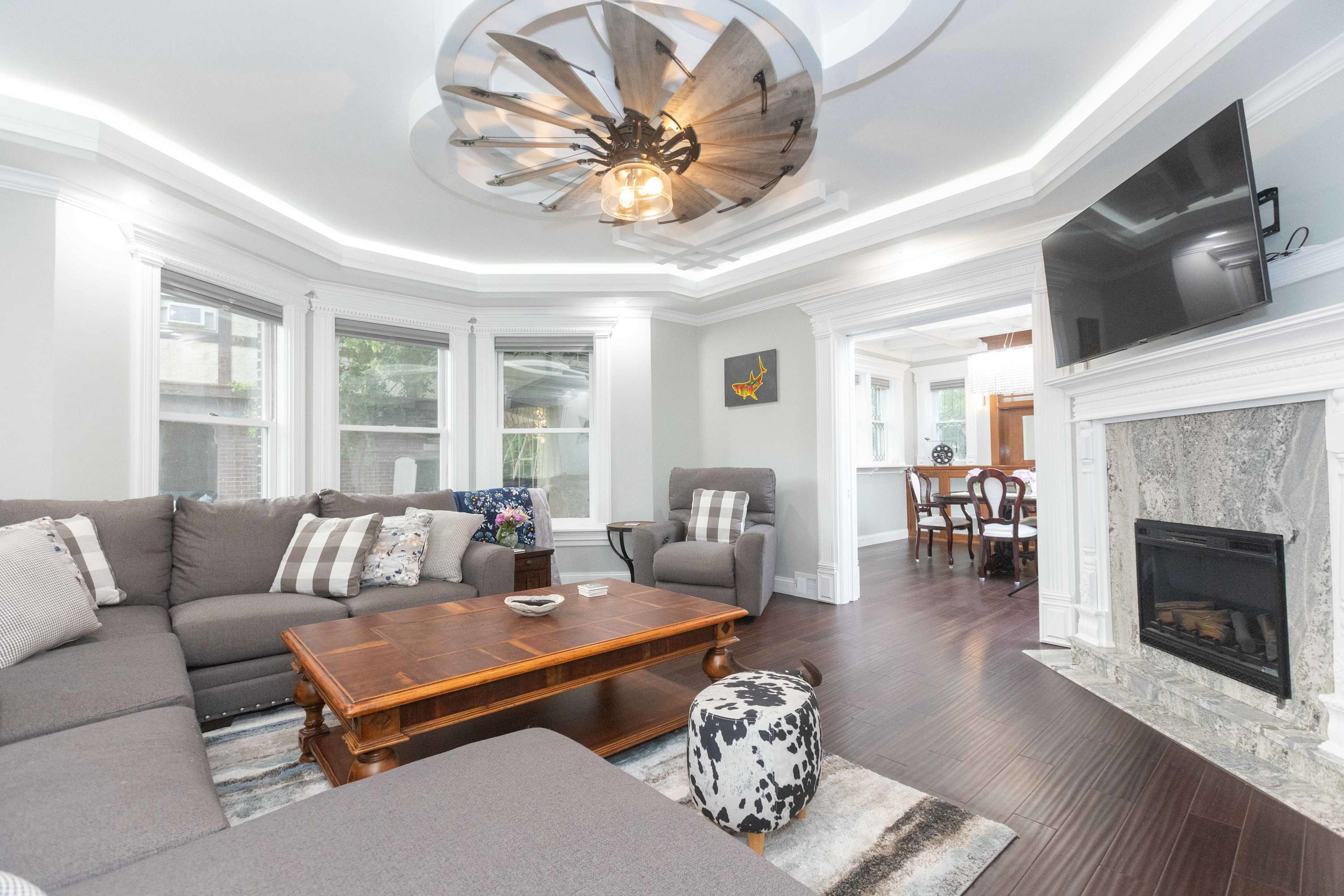 Lounge in the main house’s living room & stream all your favorites