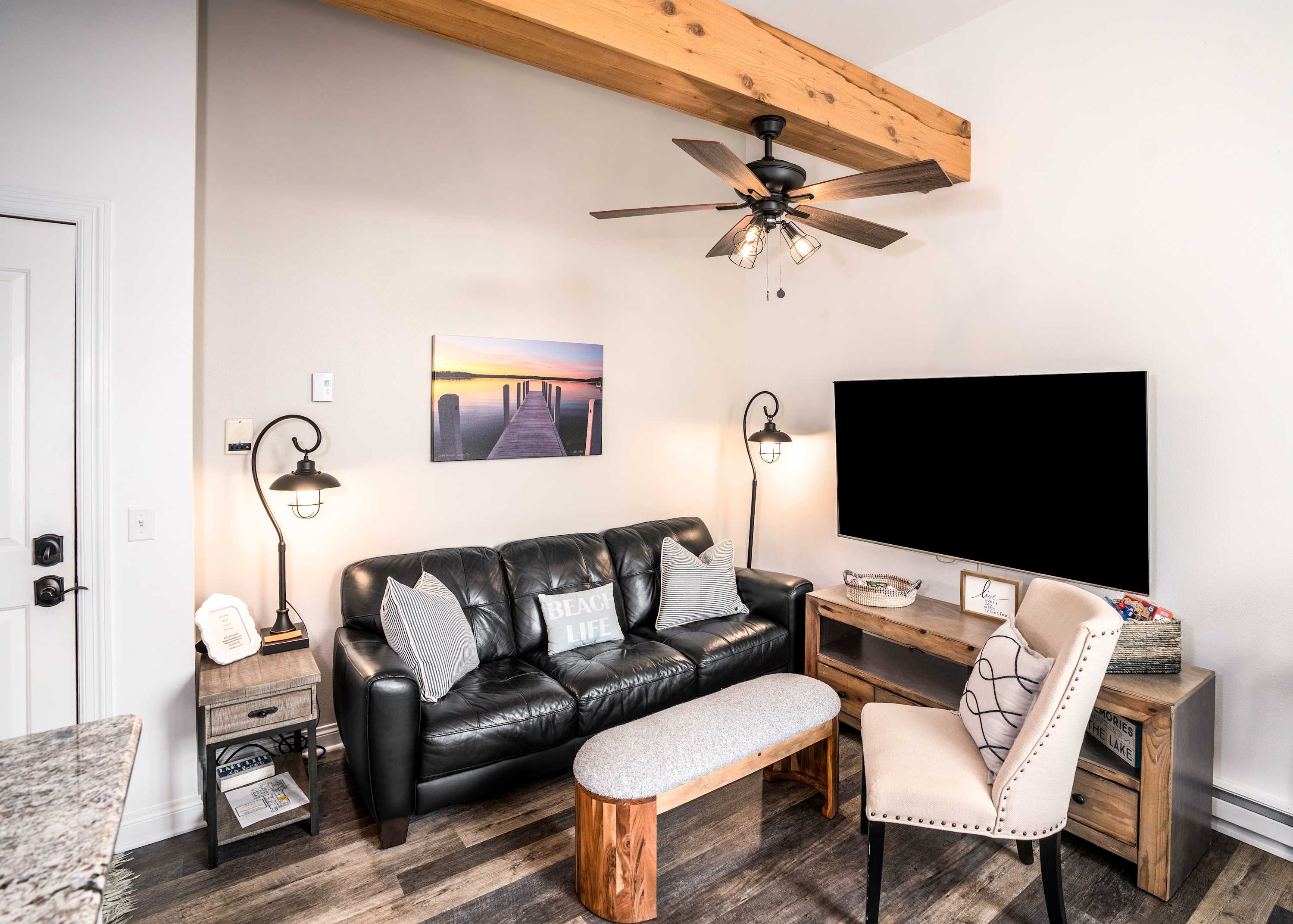 Cozy living space with Smart TV