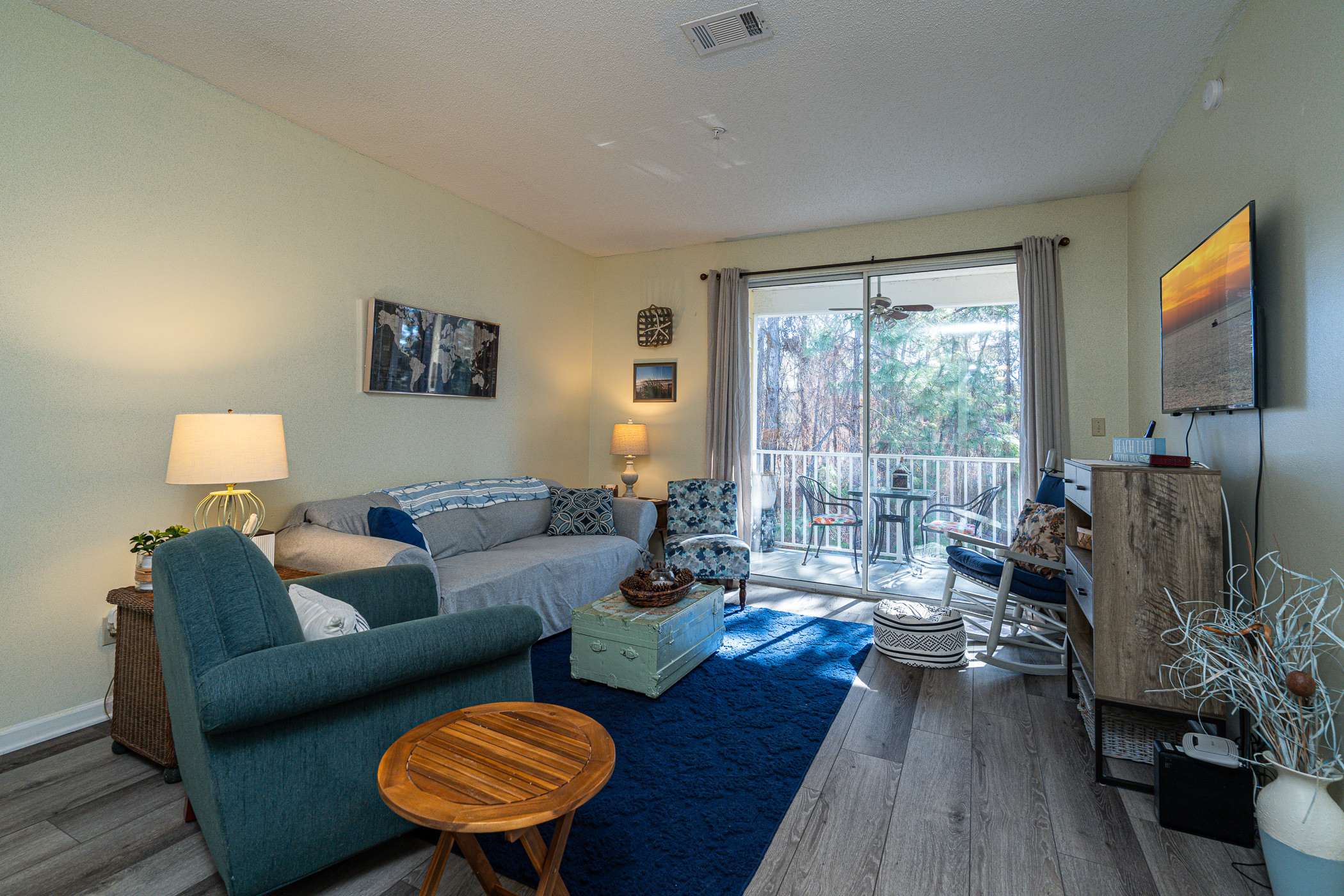 Living area with ample seating, and Smart TV
