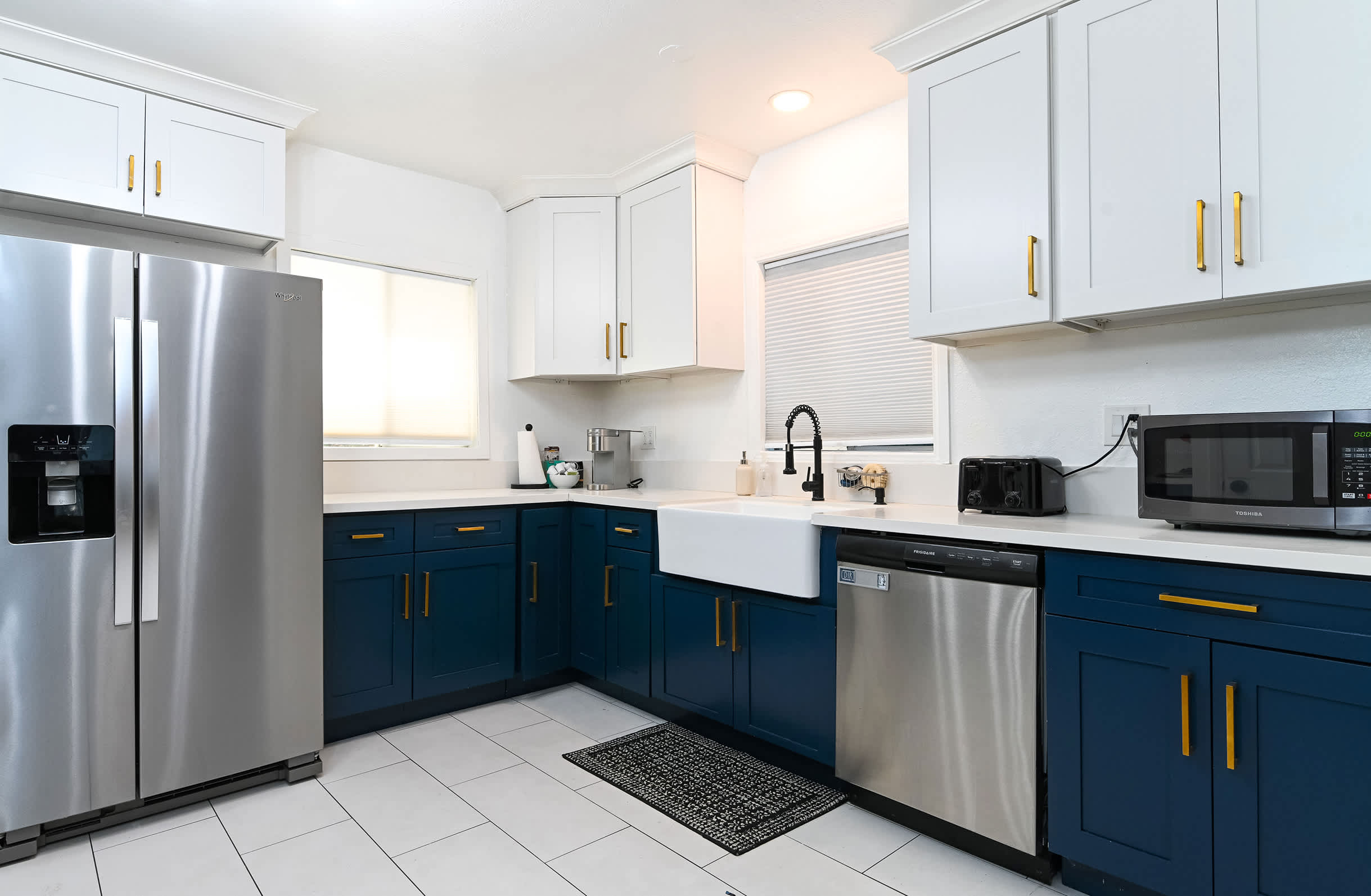 The updated kitchen is well-equipped for your visit