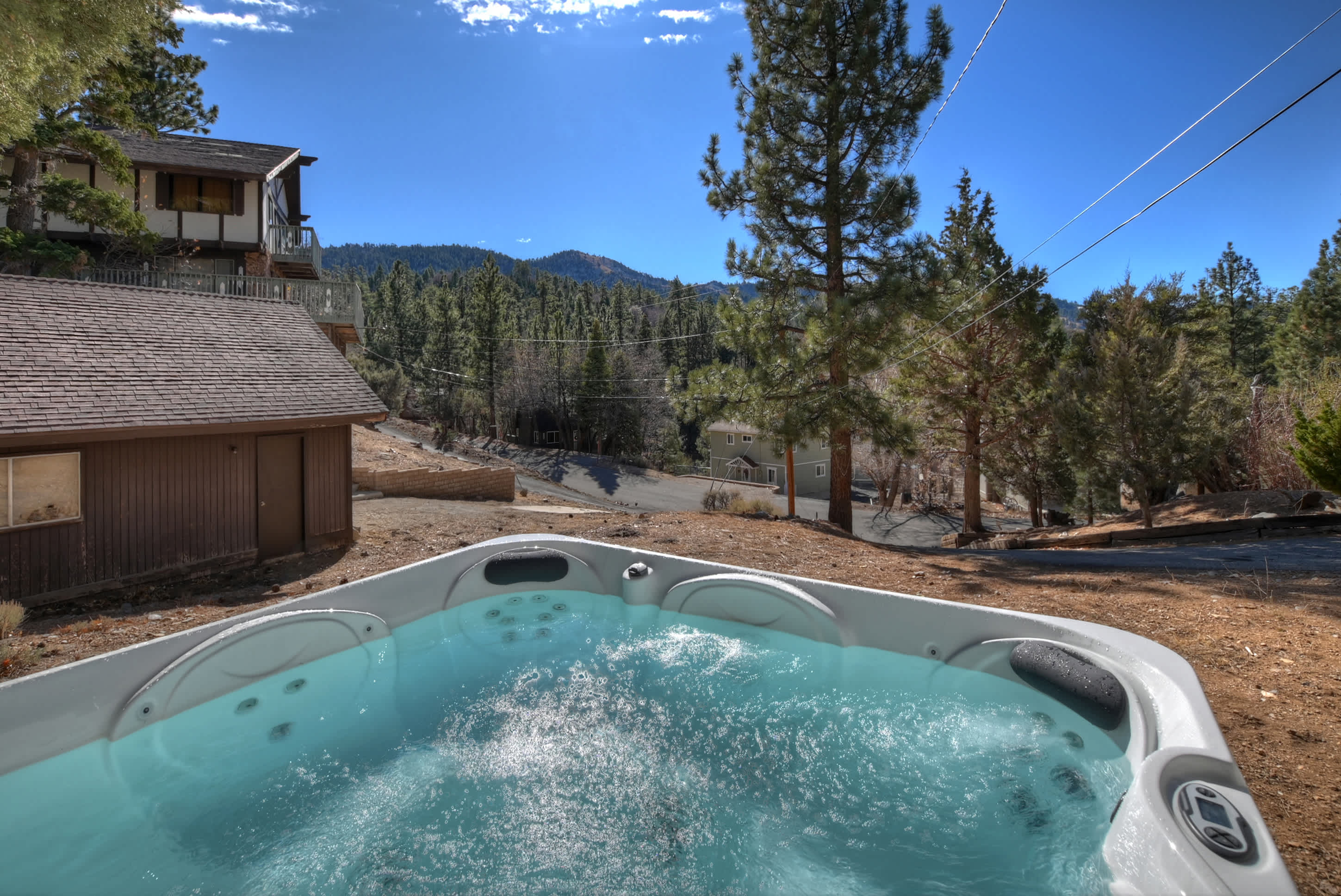Bask in bubbling bliss in the private hot tub after playing in the snow all day!