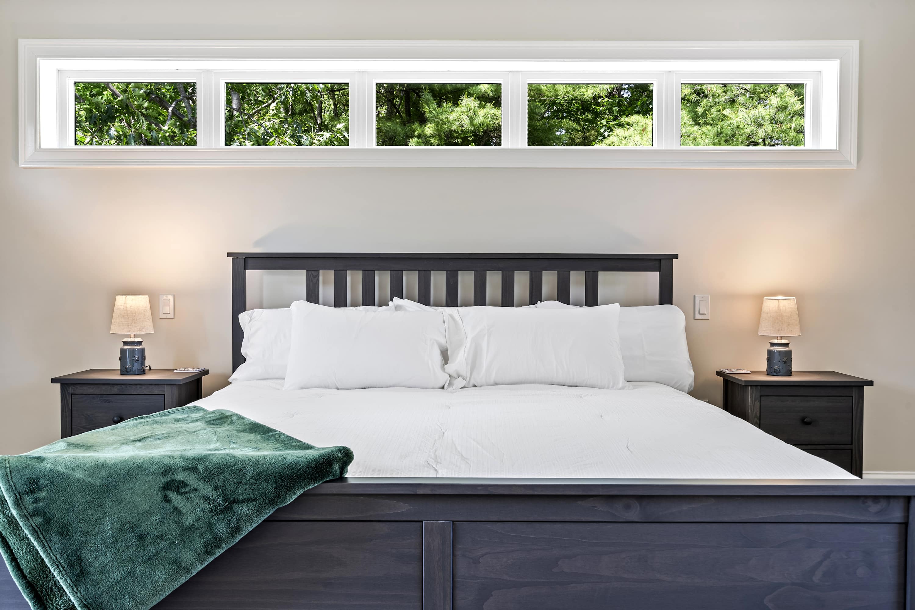 Sleep soundly on cozy bedding in each room