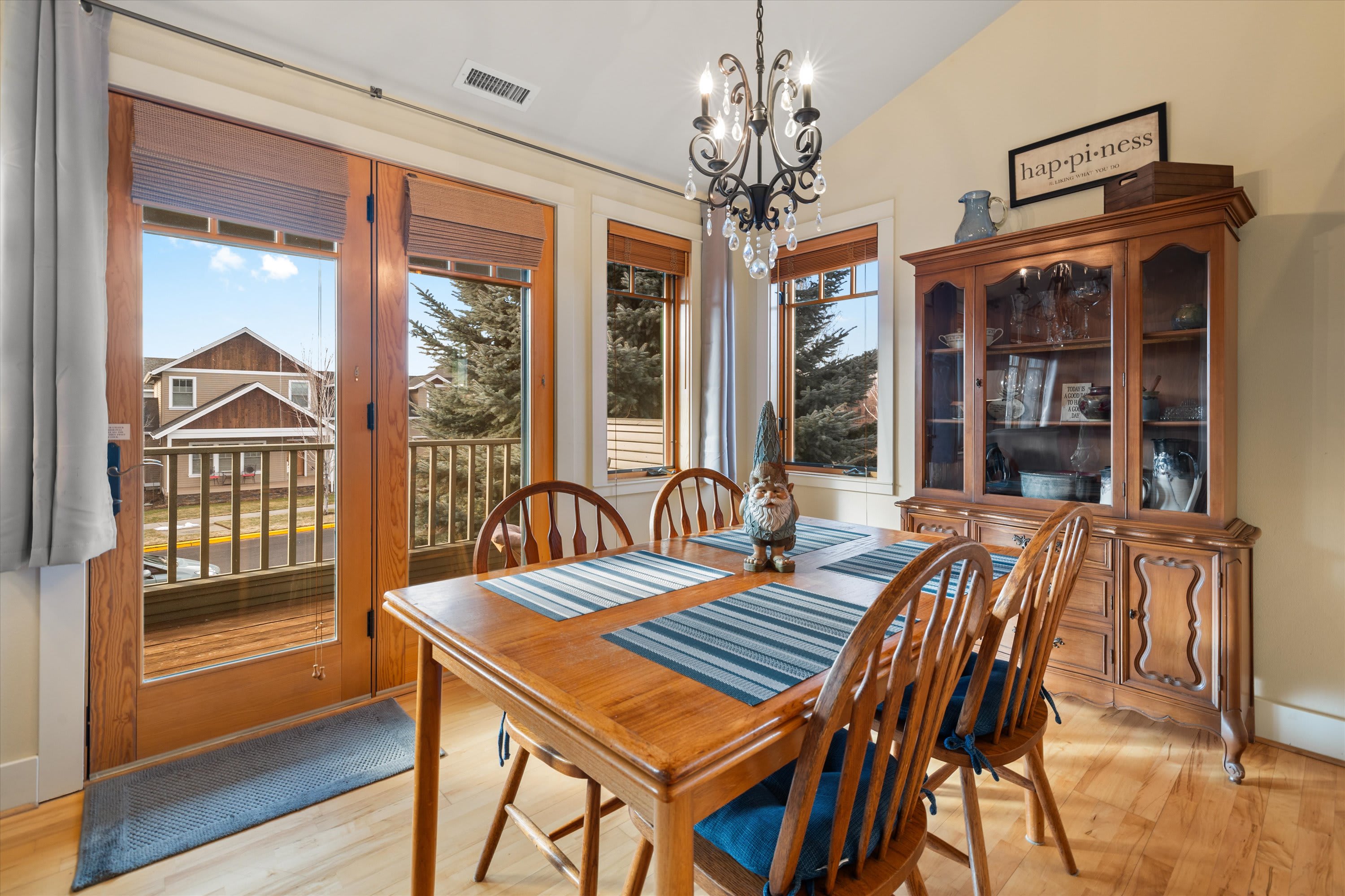 Gather for meals together at the dining table, with seating for 4