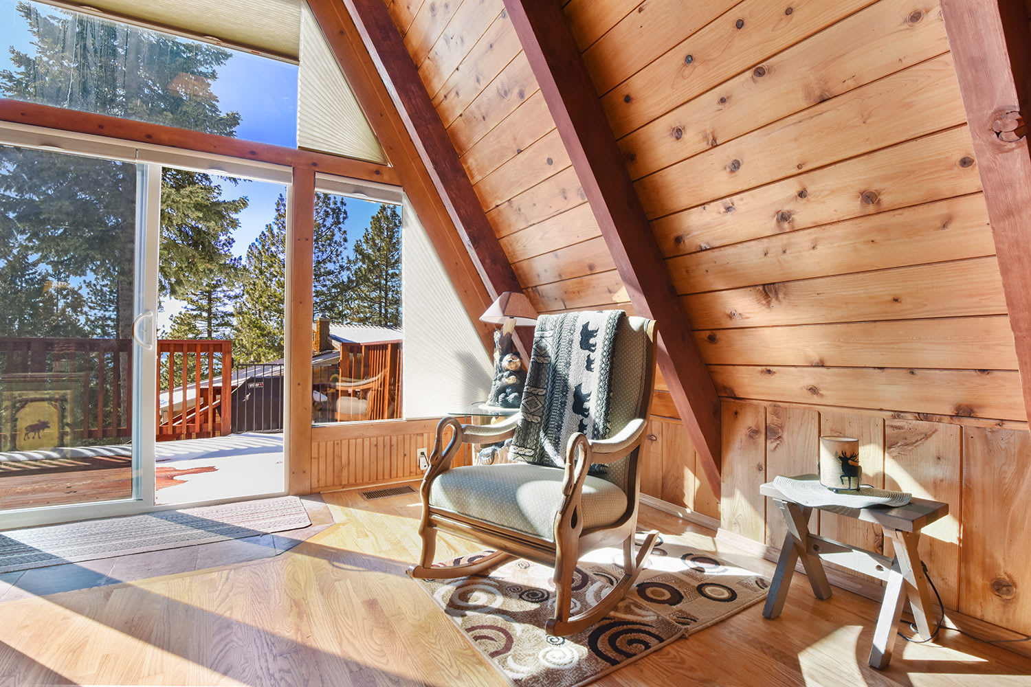 Living room with deck access