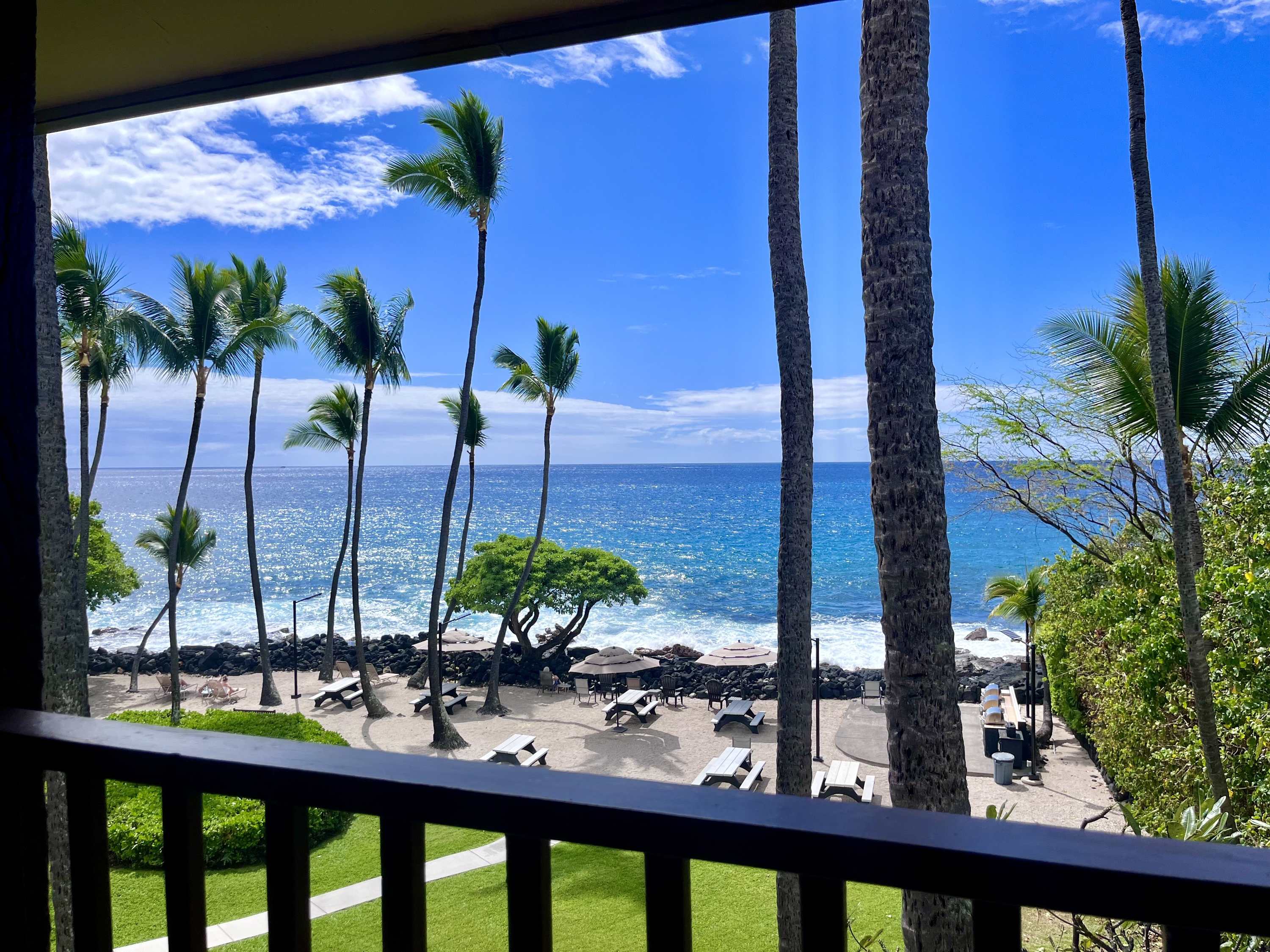 Ocean and courtyard view