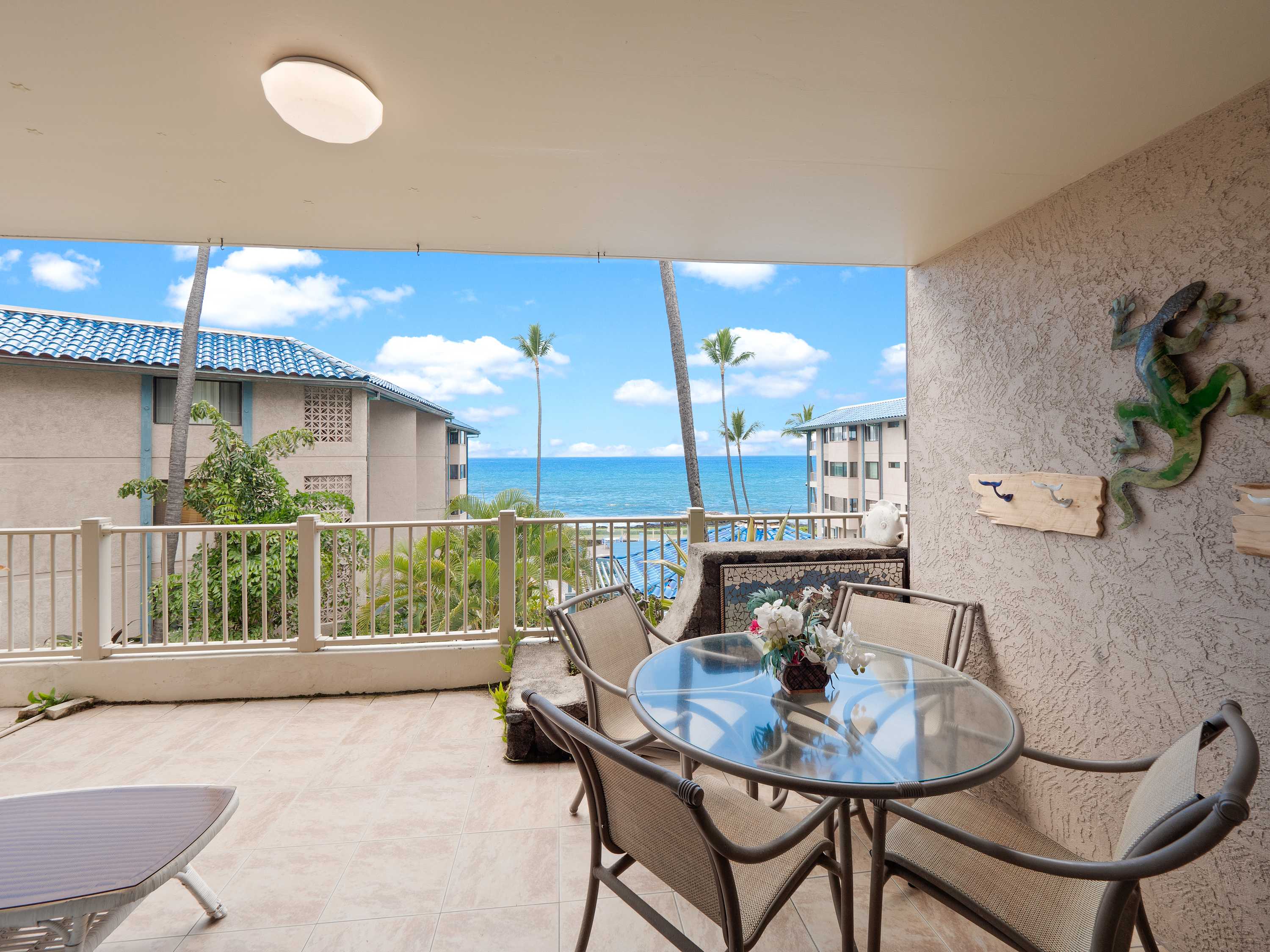 Relish the fresh air on the private lanai with an ocean view
