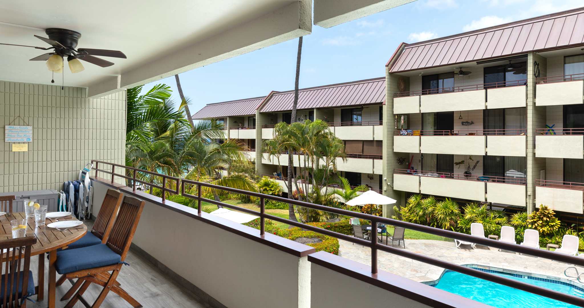 Lounge the day away or dine alfresco with gorgeous views on the lanai