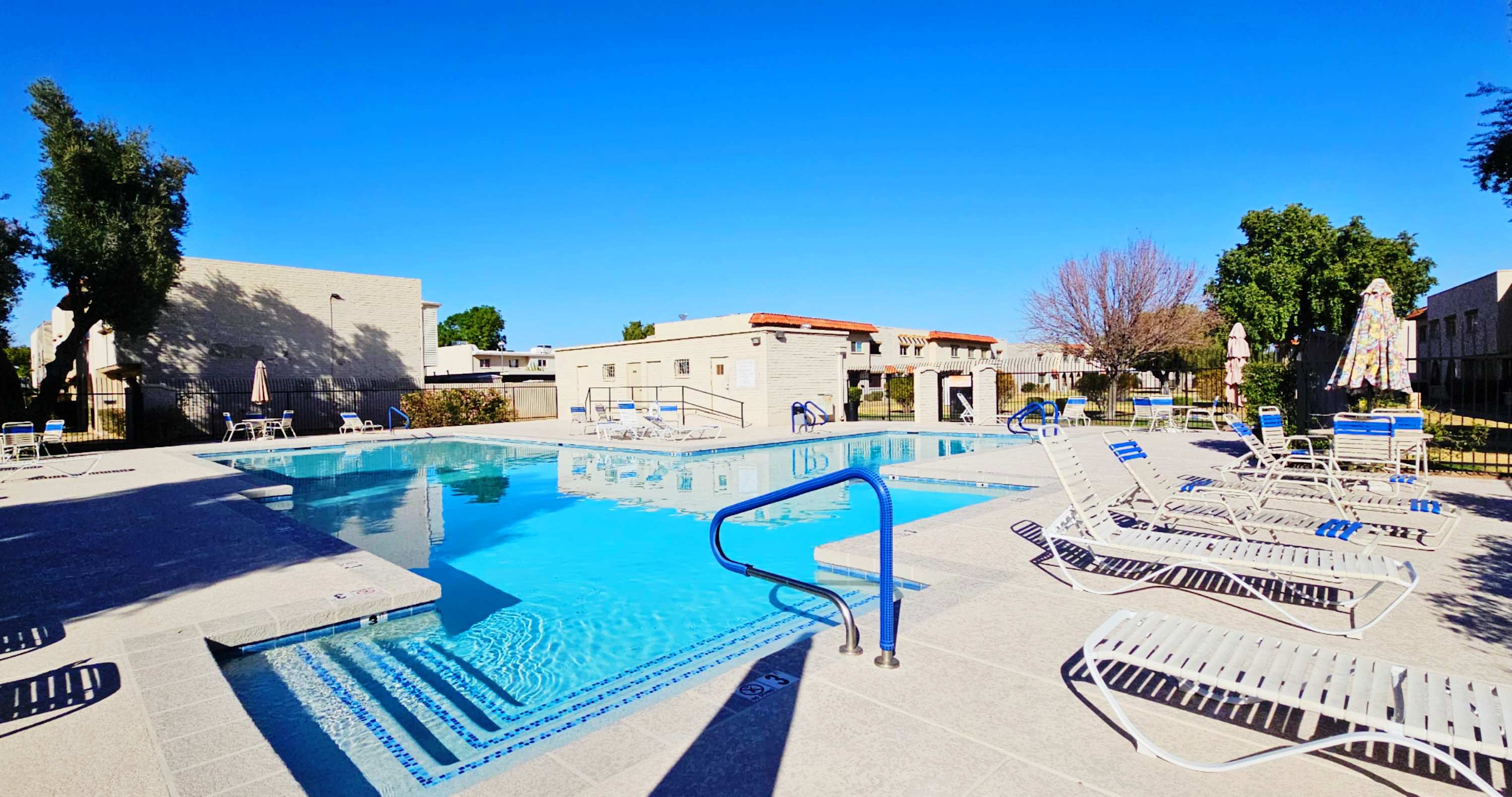 Unwind or make a splash at the sparkling community pool