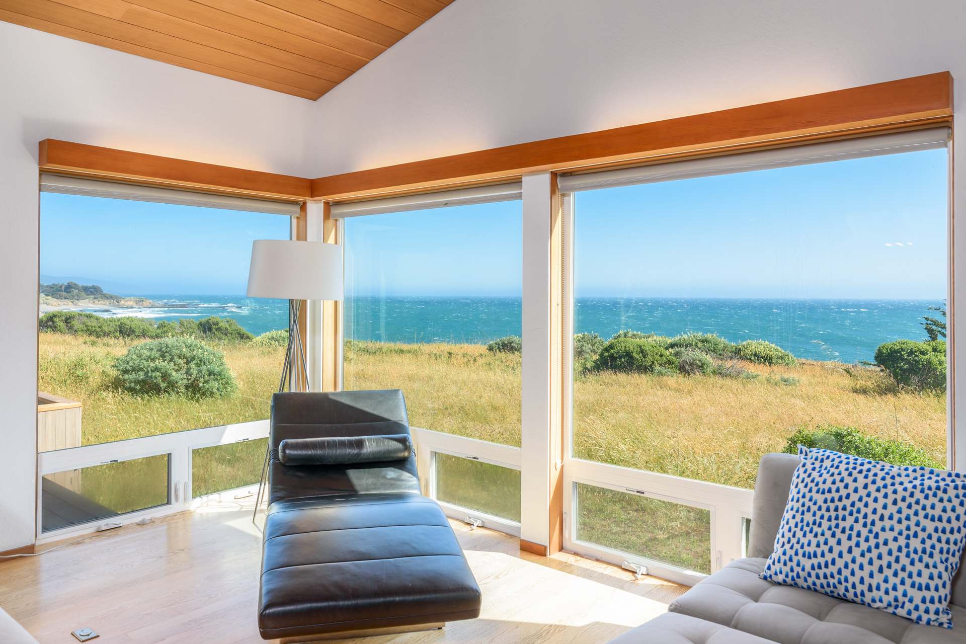 Ocean view seating area in living room